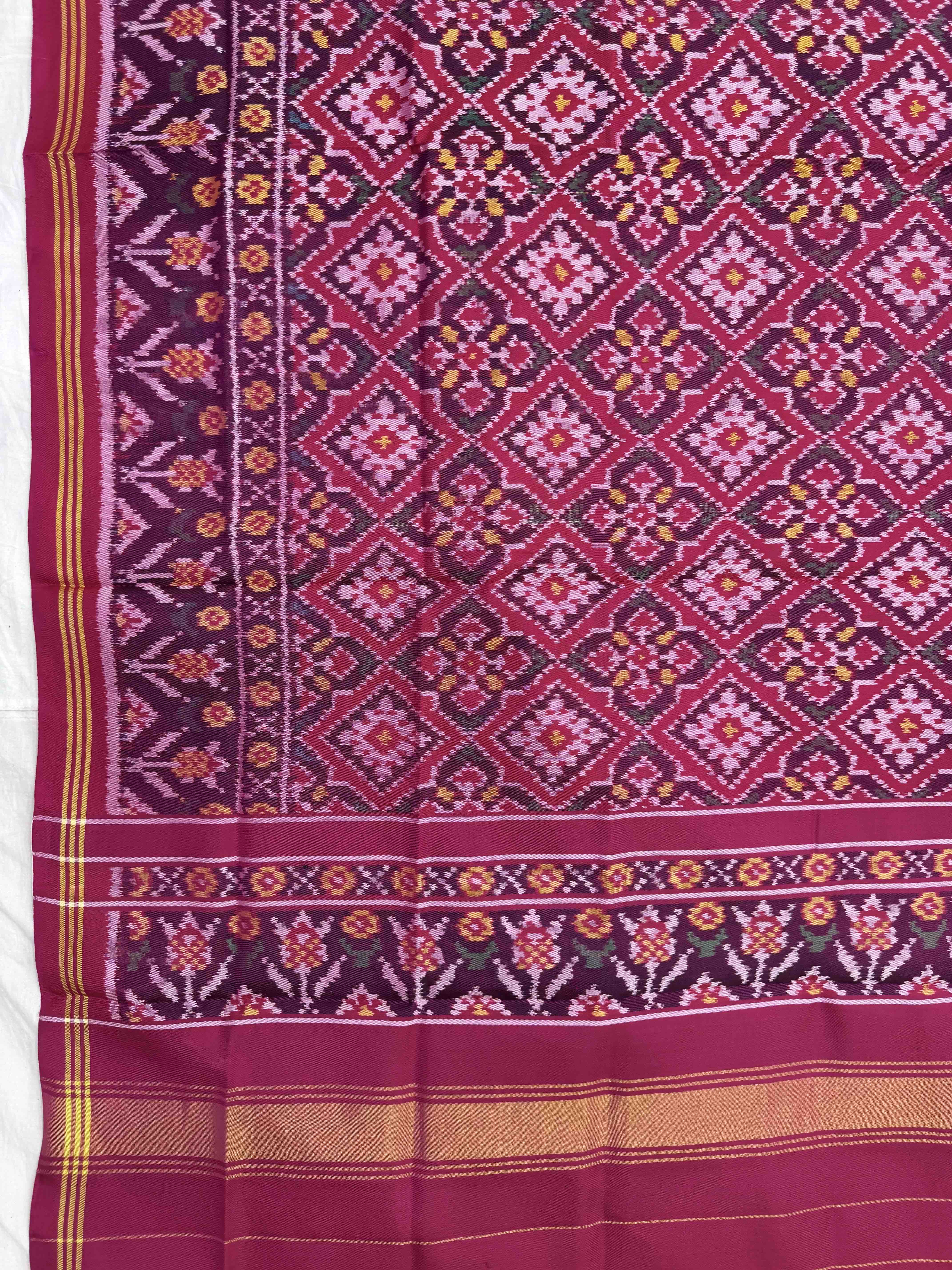 Pink Panchanda Semi Double Ikat Patola Dupatta
