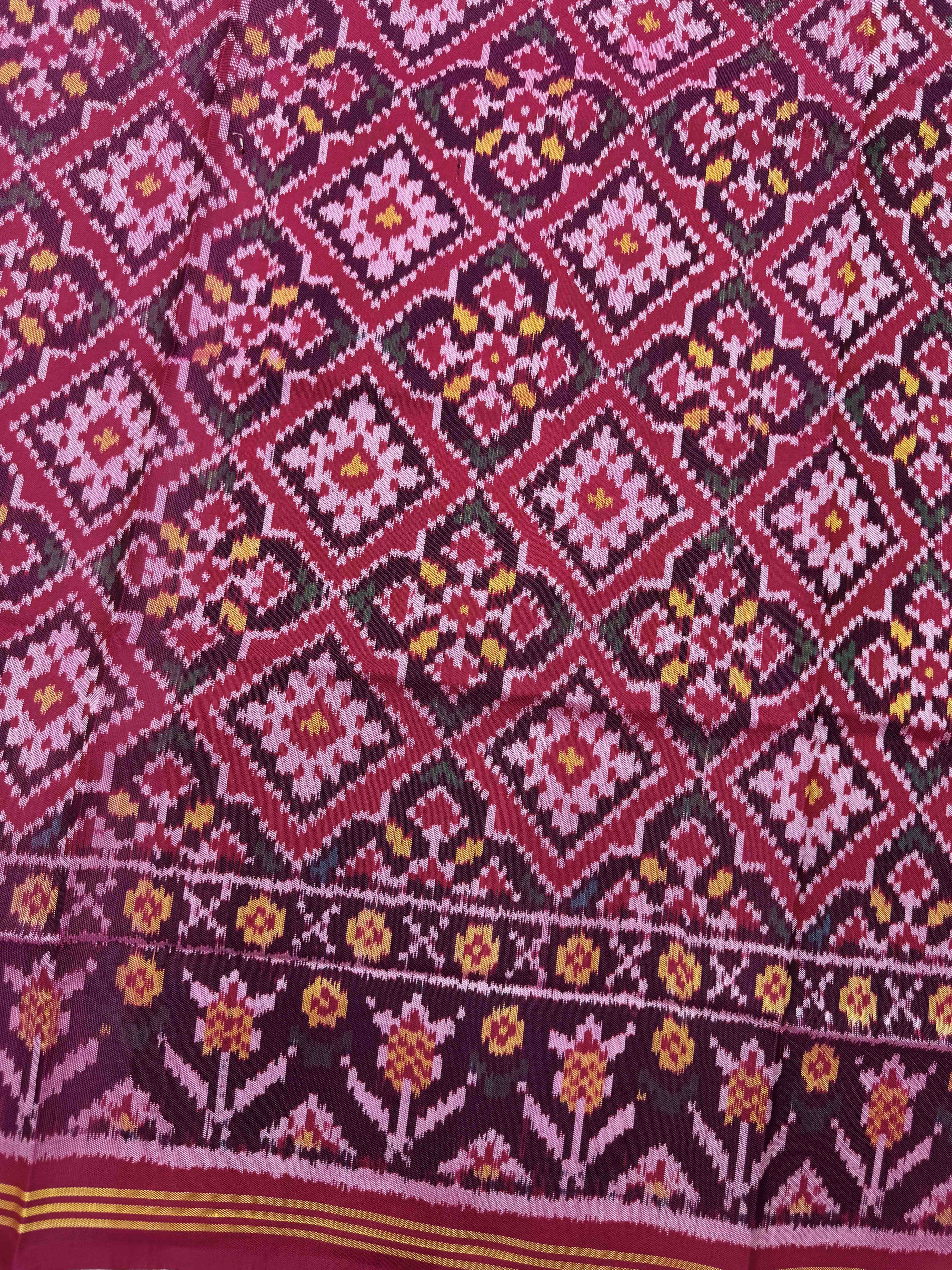 Pink Panchanda Semi Double Ikat Patola Dupatta