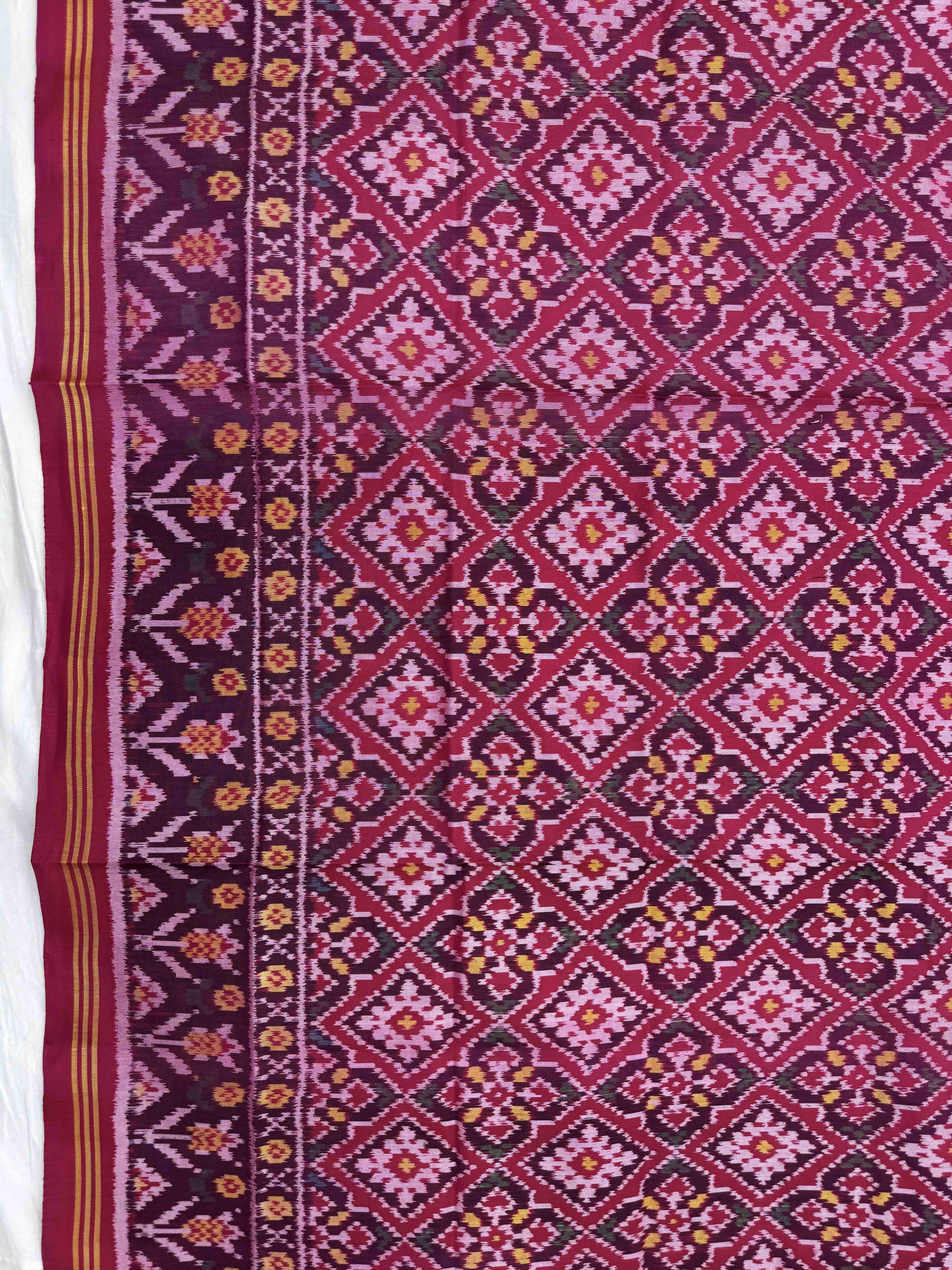 Pink Panchanda Semi Double Ikat Patola Dupatta