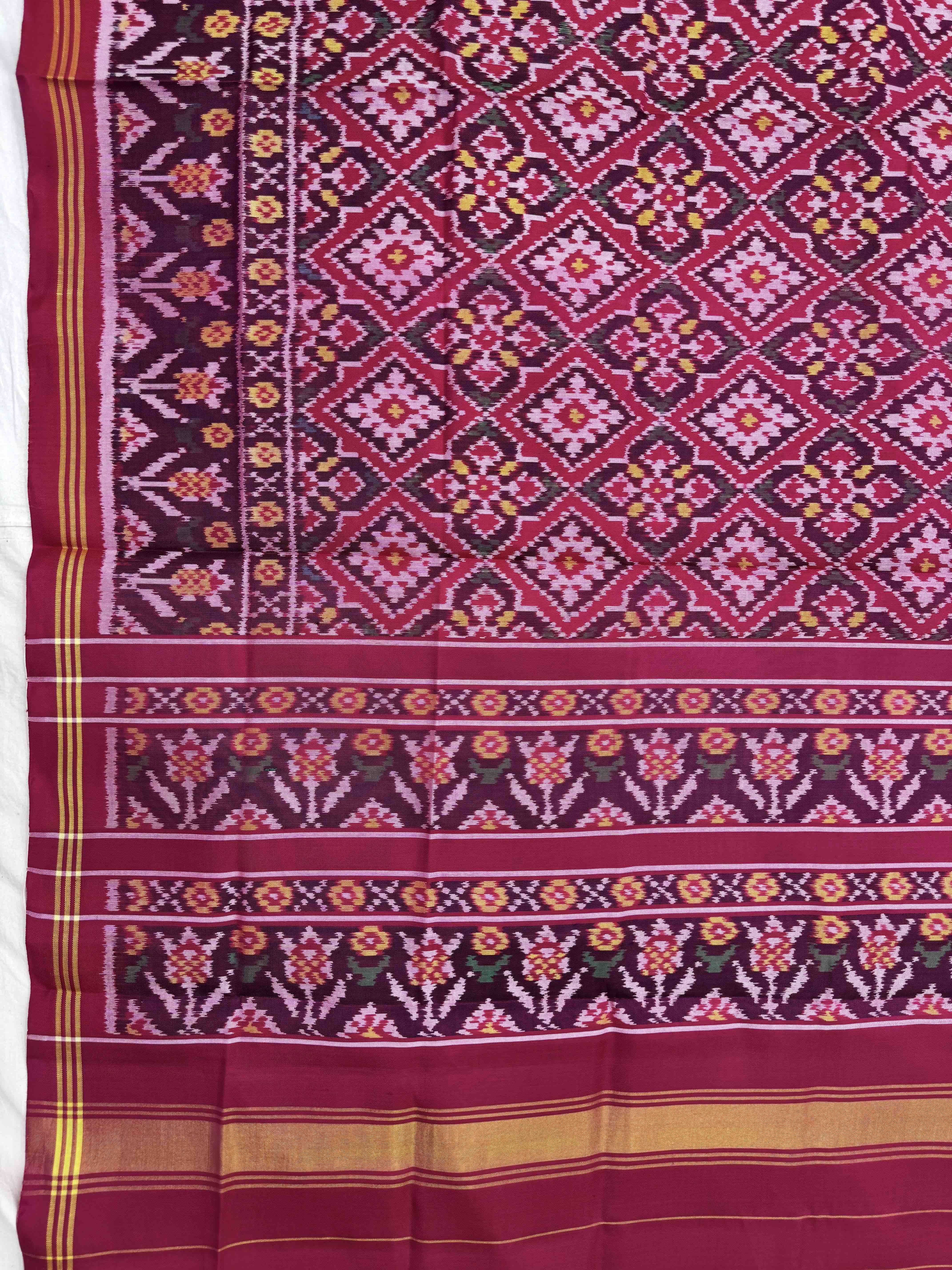 Pink Panchanda Semi Double Ikat Patola Dupatta