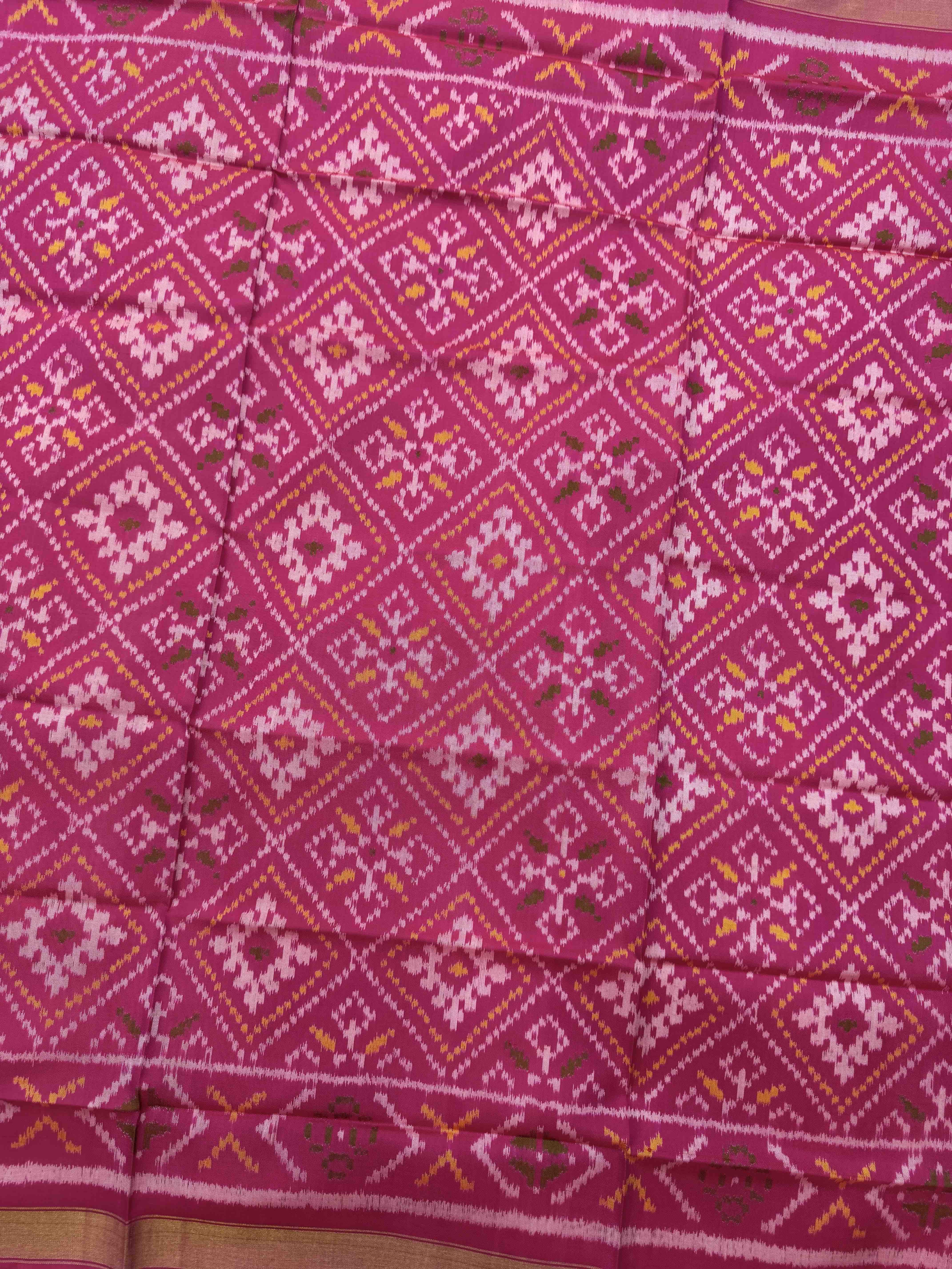 Pink Chanda Bhat Single Ikat Patola Dupatta