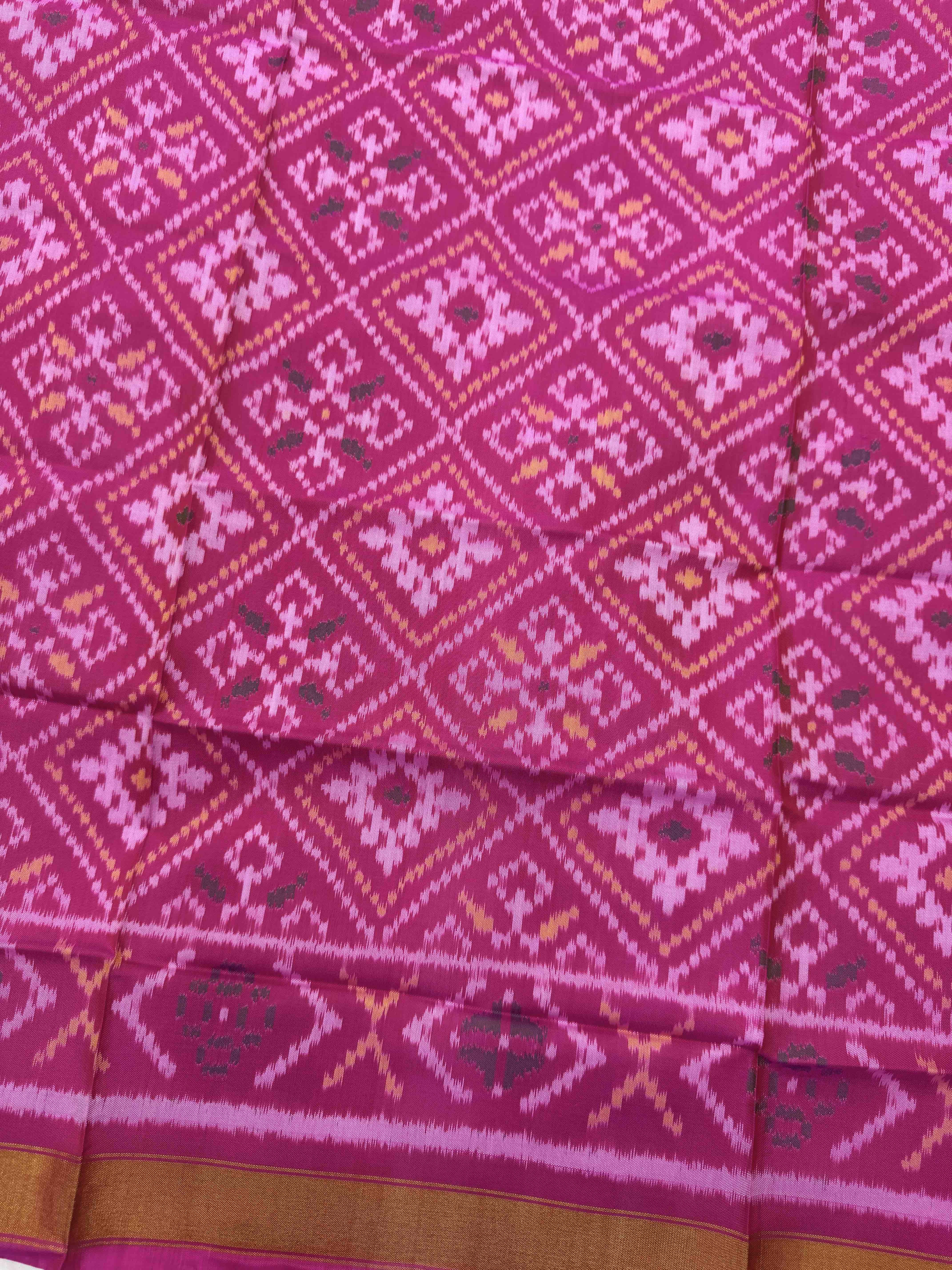 Pink Panchanda Single Ikat Patola Dupatta