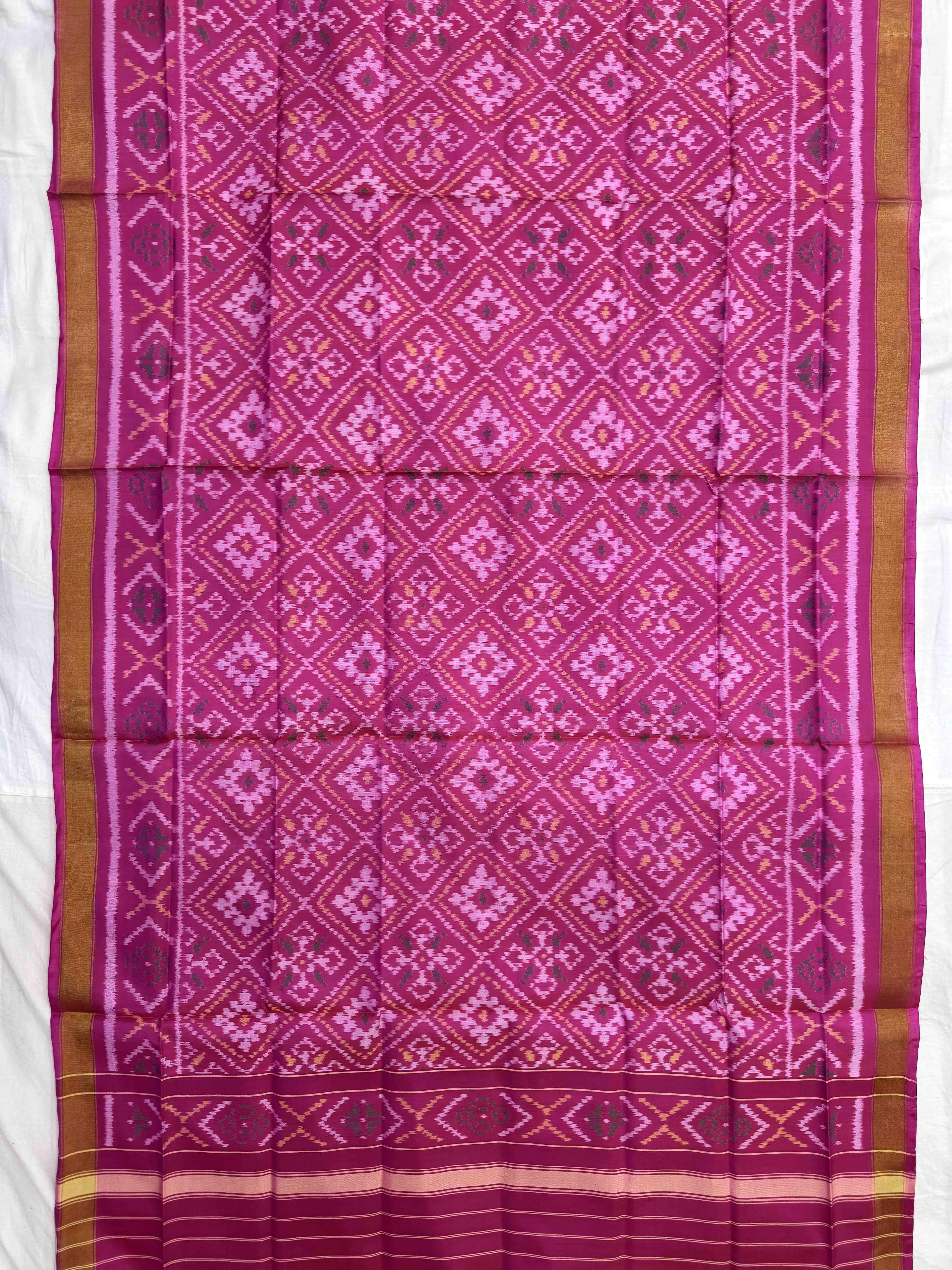 Pink Panchanda Single Ikat Patola Dupatta