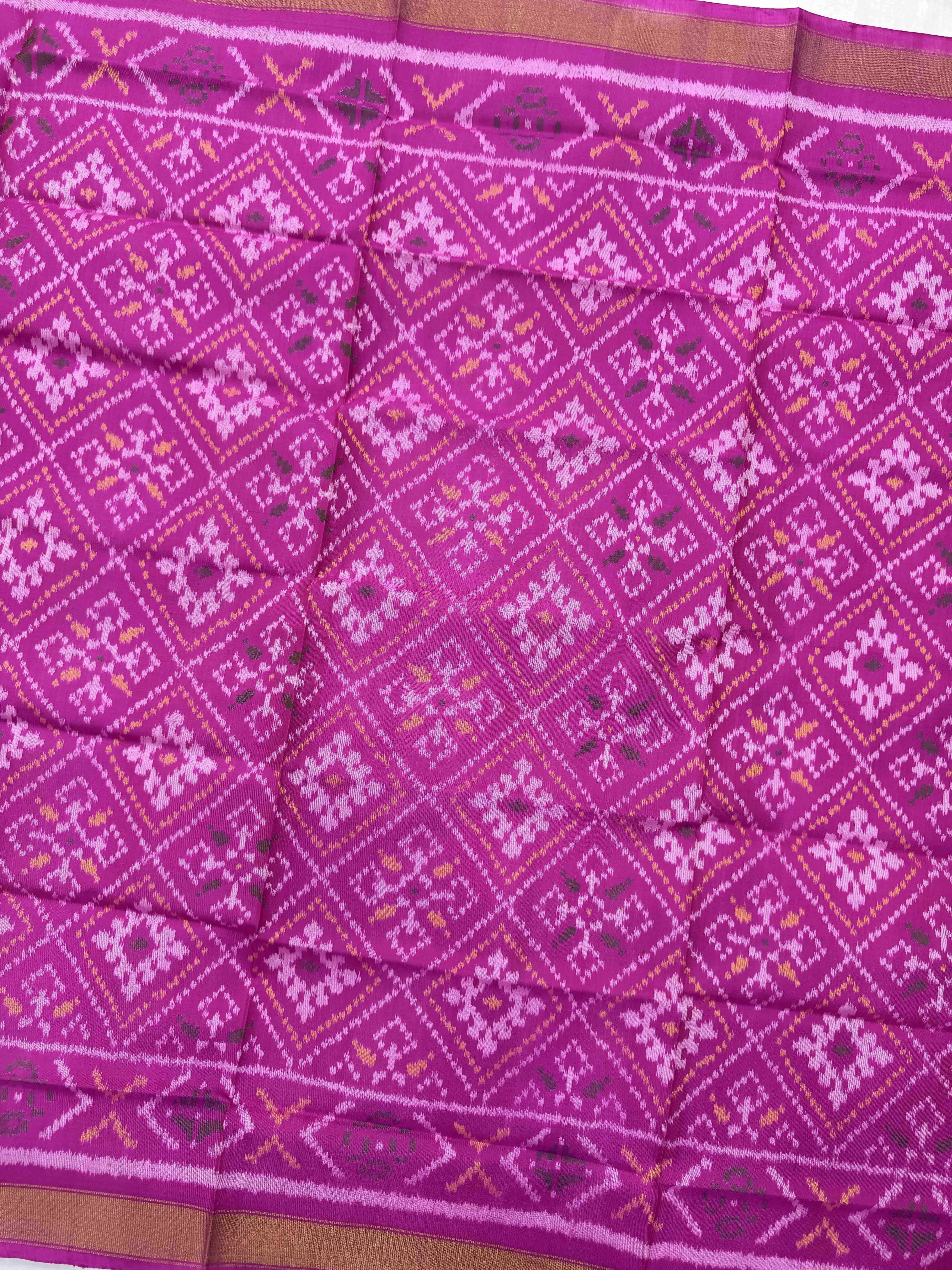 Pink Panchanda Single Ikat Patola Dupatta