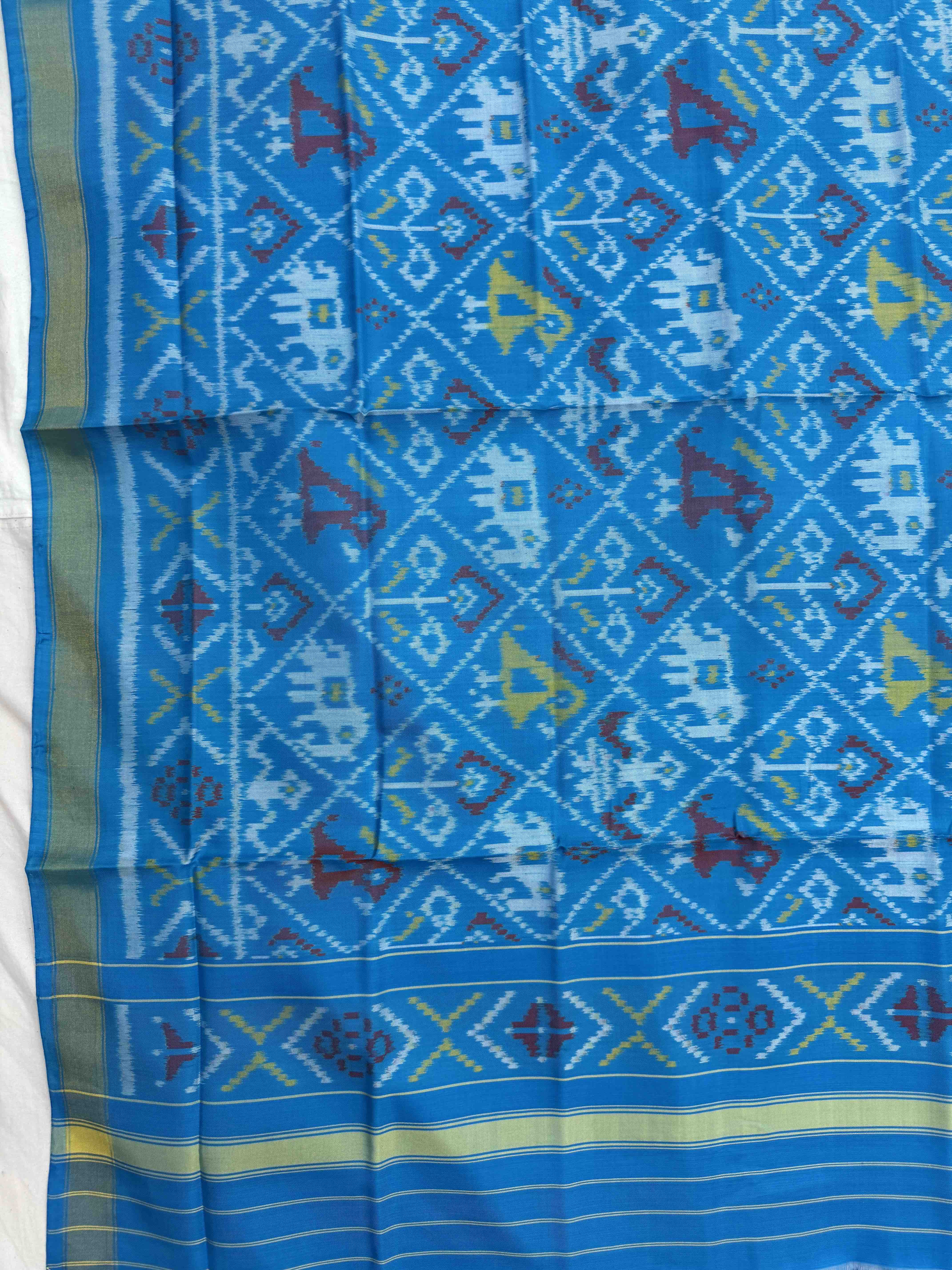Sky Blue Narikunj Single Ikat Patola Dupatta