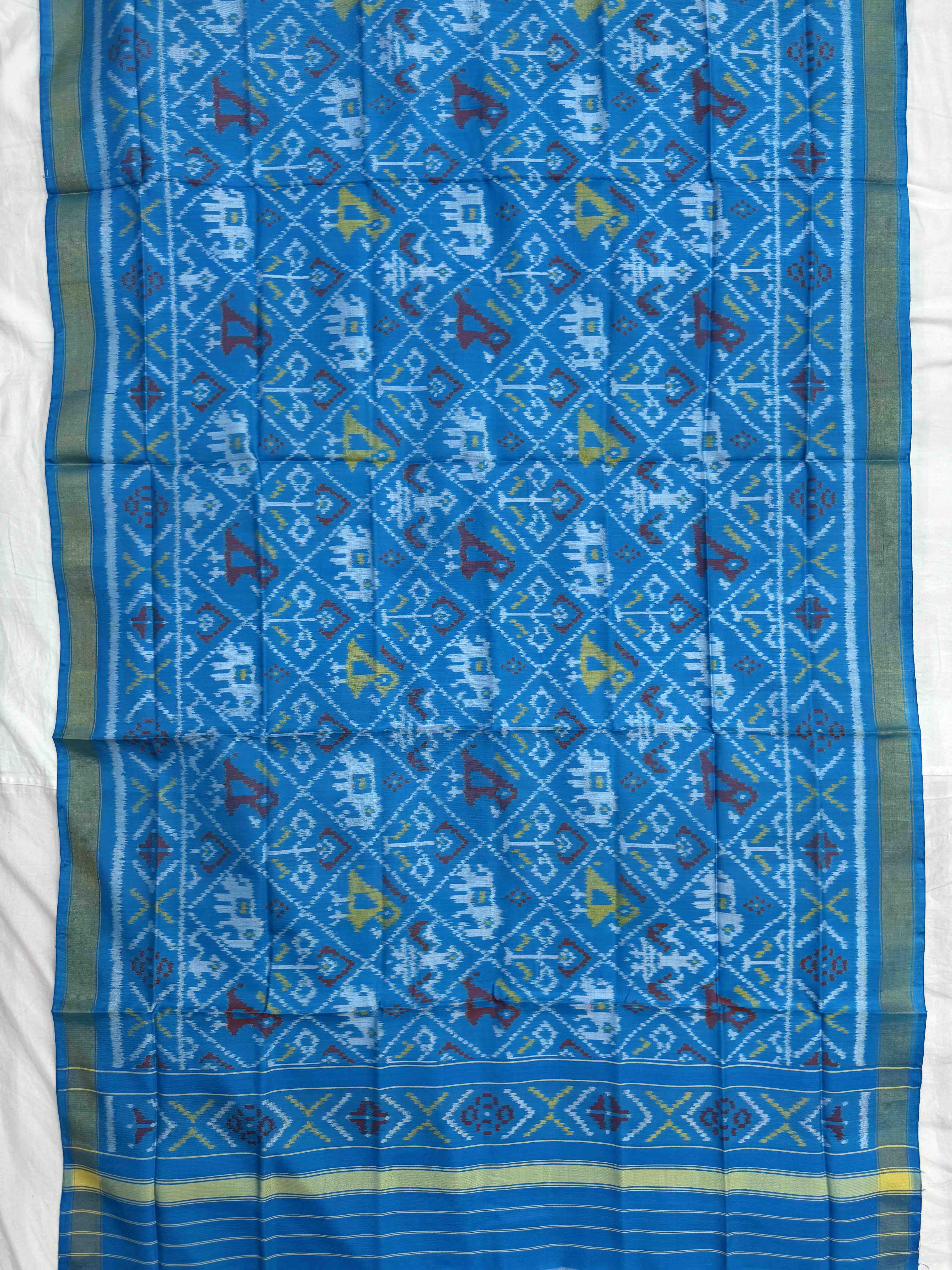 Sky Blue Narikunj Single Ikat Patola Dupatta