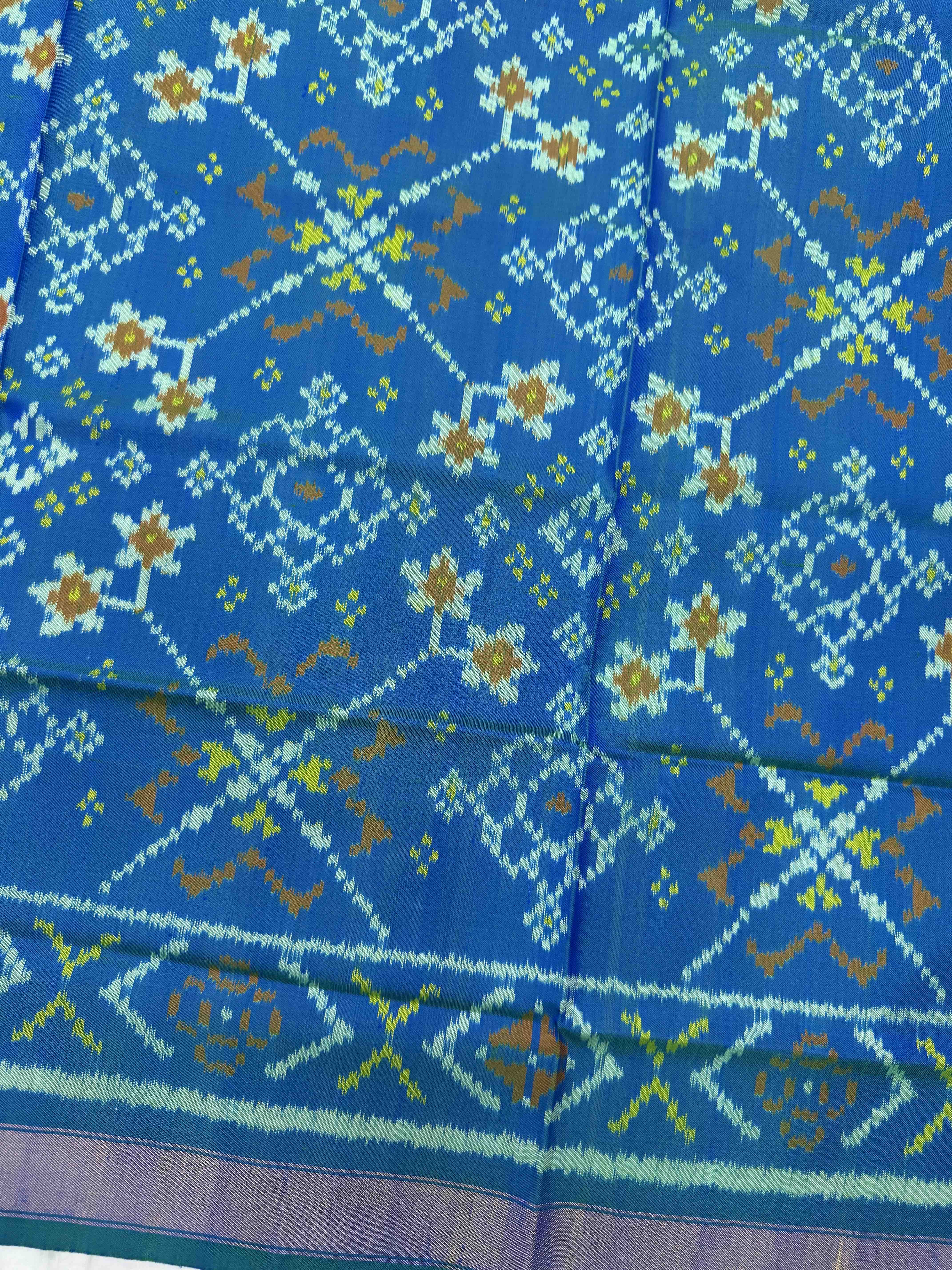 Turquoise Blue Navratan Single Ikat Patola Dupatta