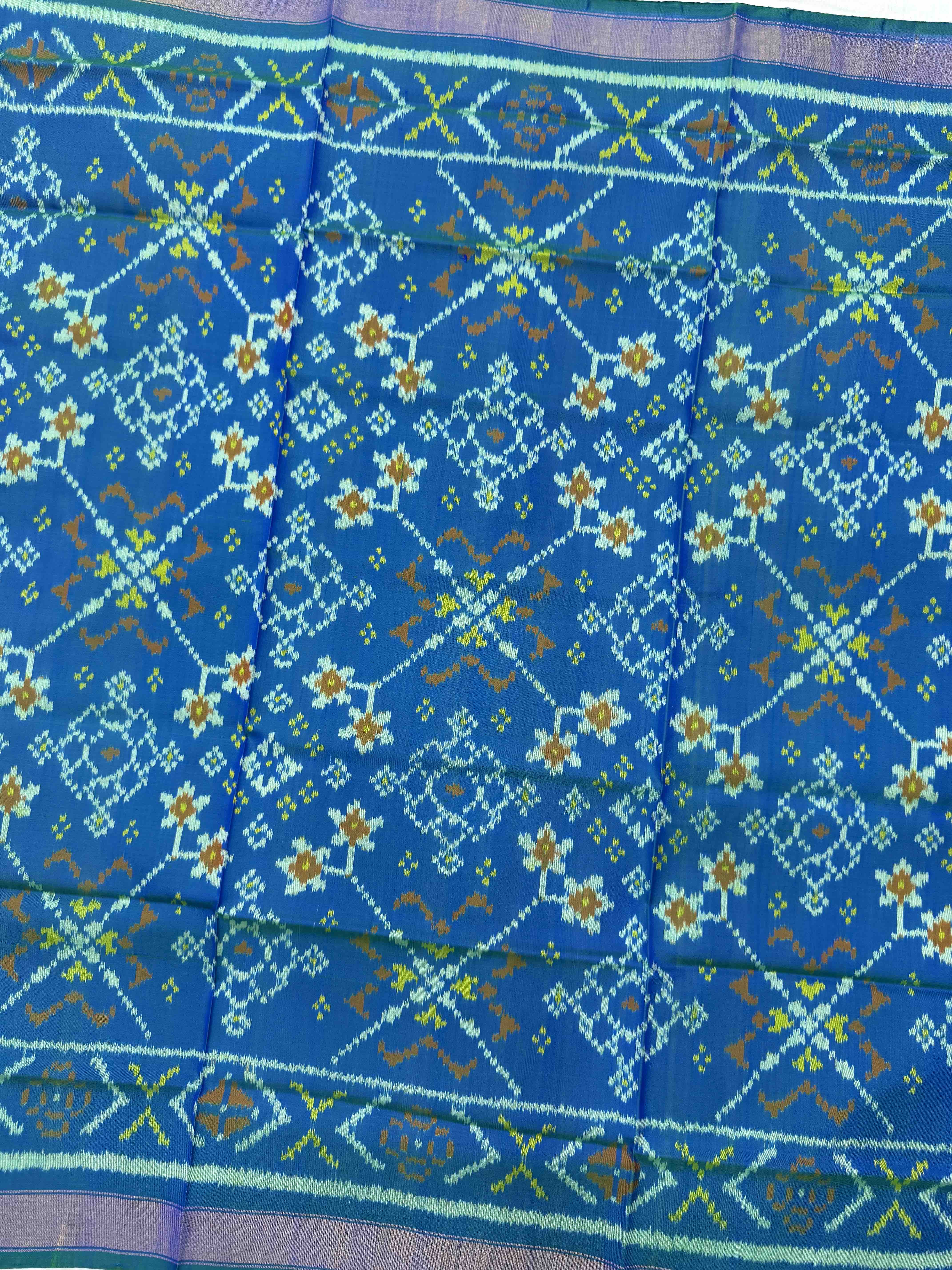 Turquoise Blue Navratan Single Ikat Patola Dupatta