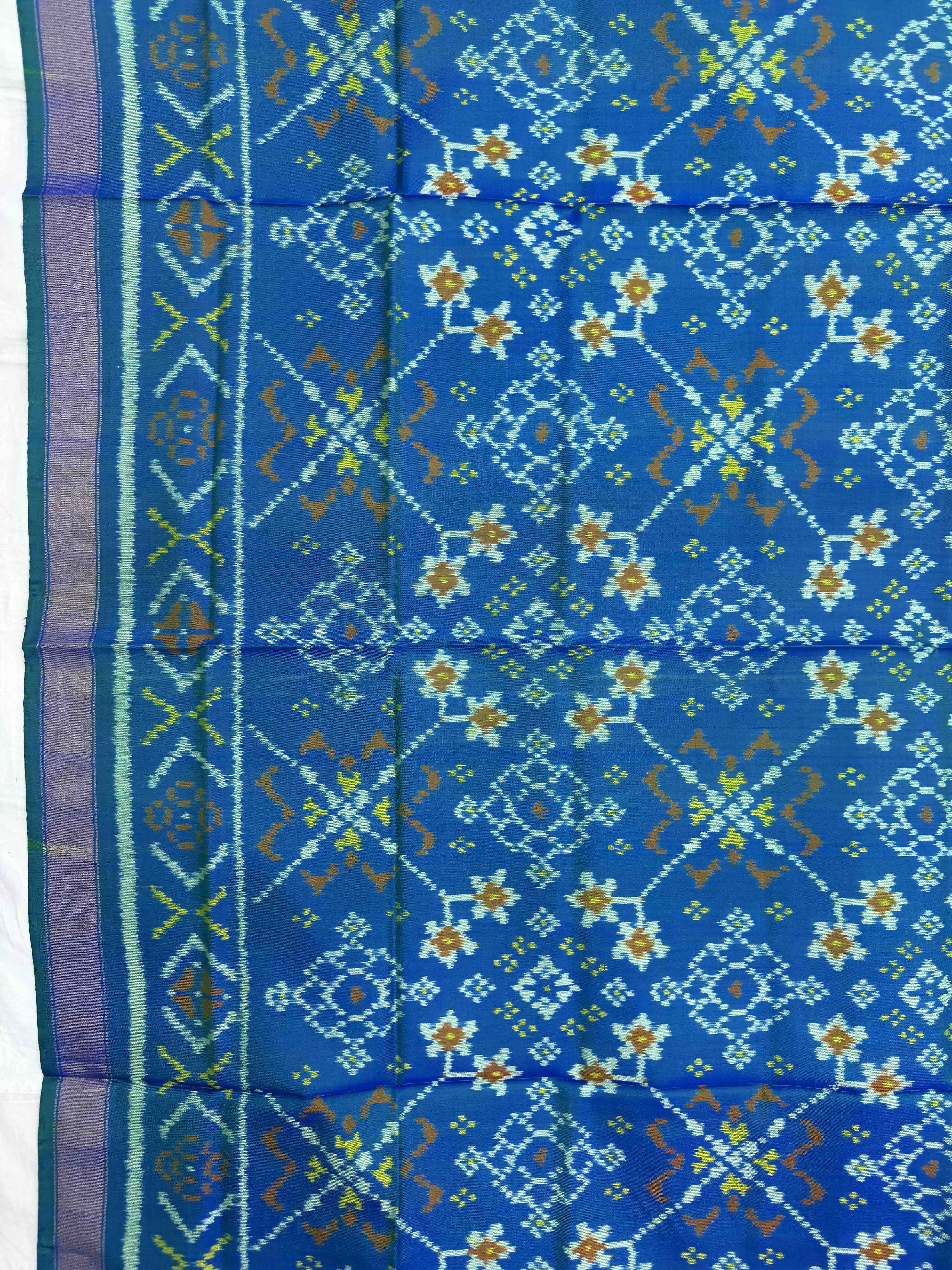 Turquoise Blue Navratan Single Ikat Patola Dupatta