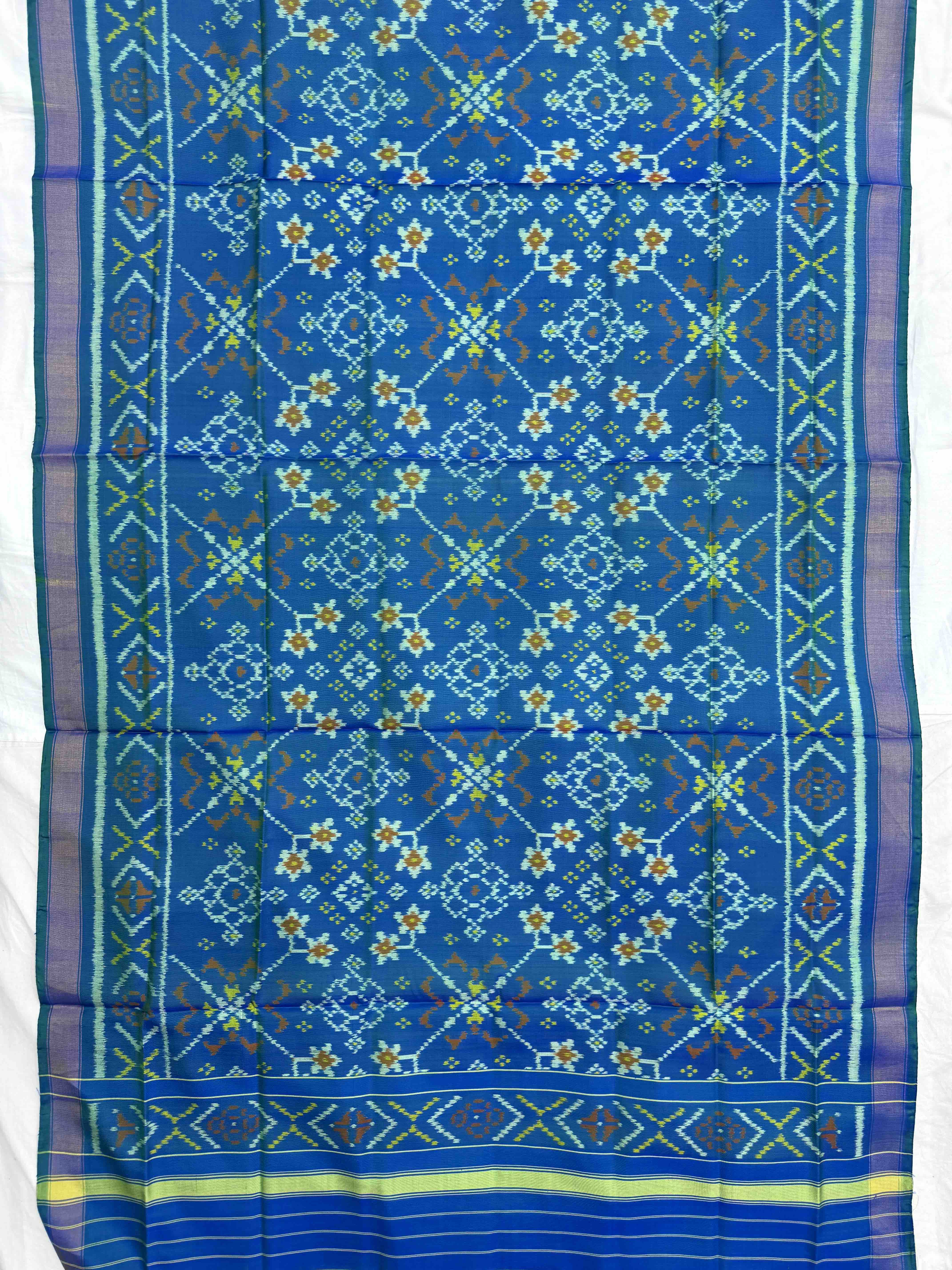 Turquoise Blue Navratan Single Ikat Patola Dupatta