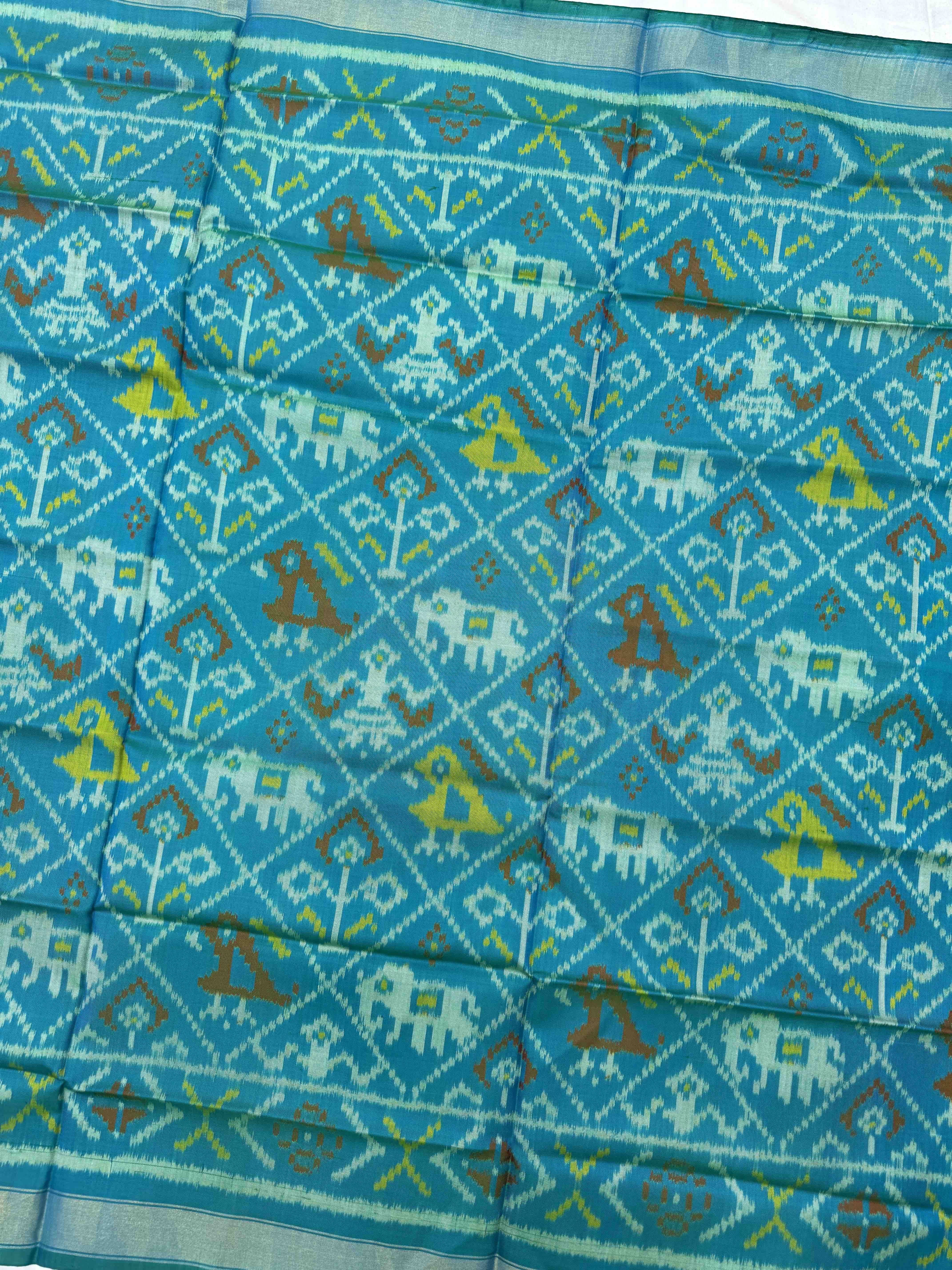 Sky Blue Narikunj Single Ikat Patola Dupatta