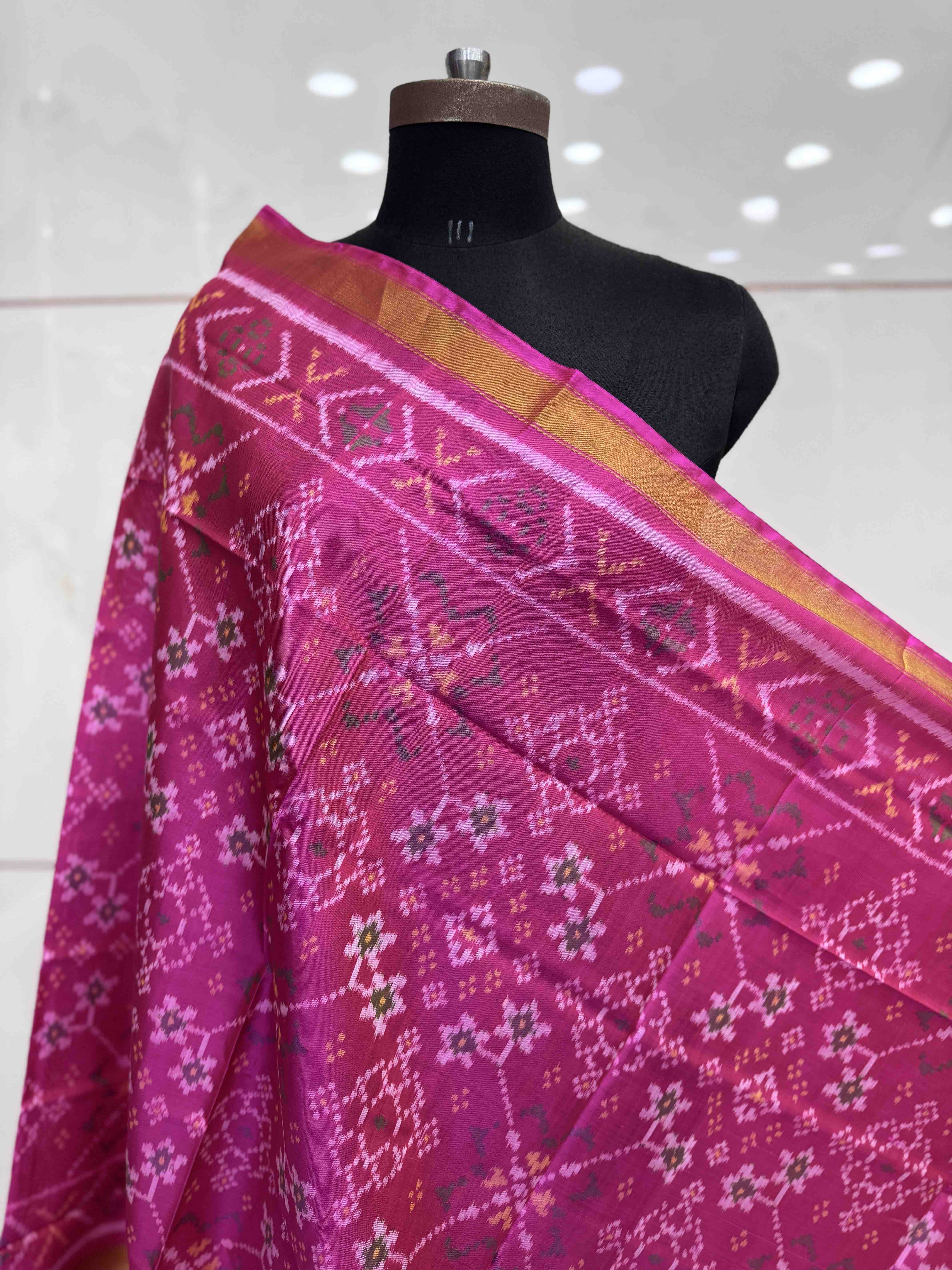 Pink Navratan Single Ikat Patola Dupatta