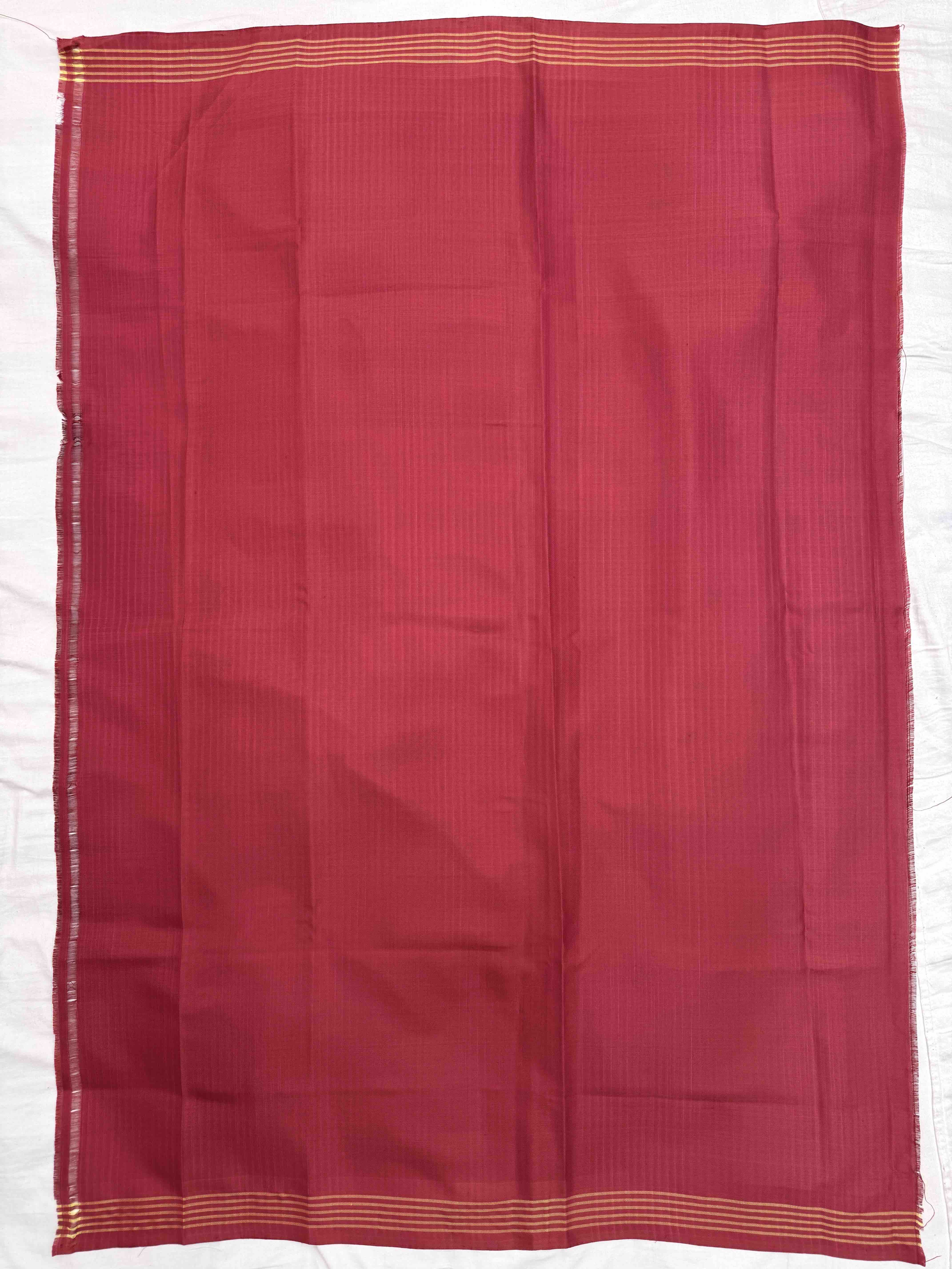 Red Plain Semi Double Ikat Patola Blouse Piece
