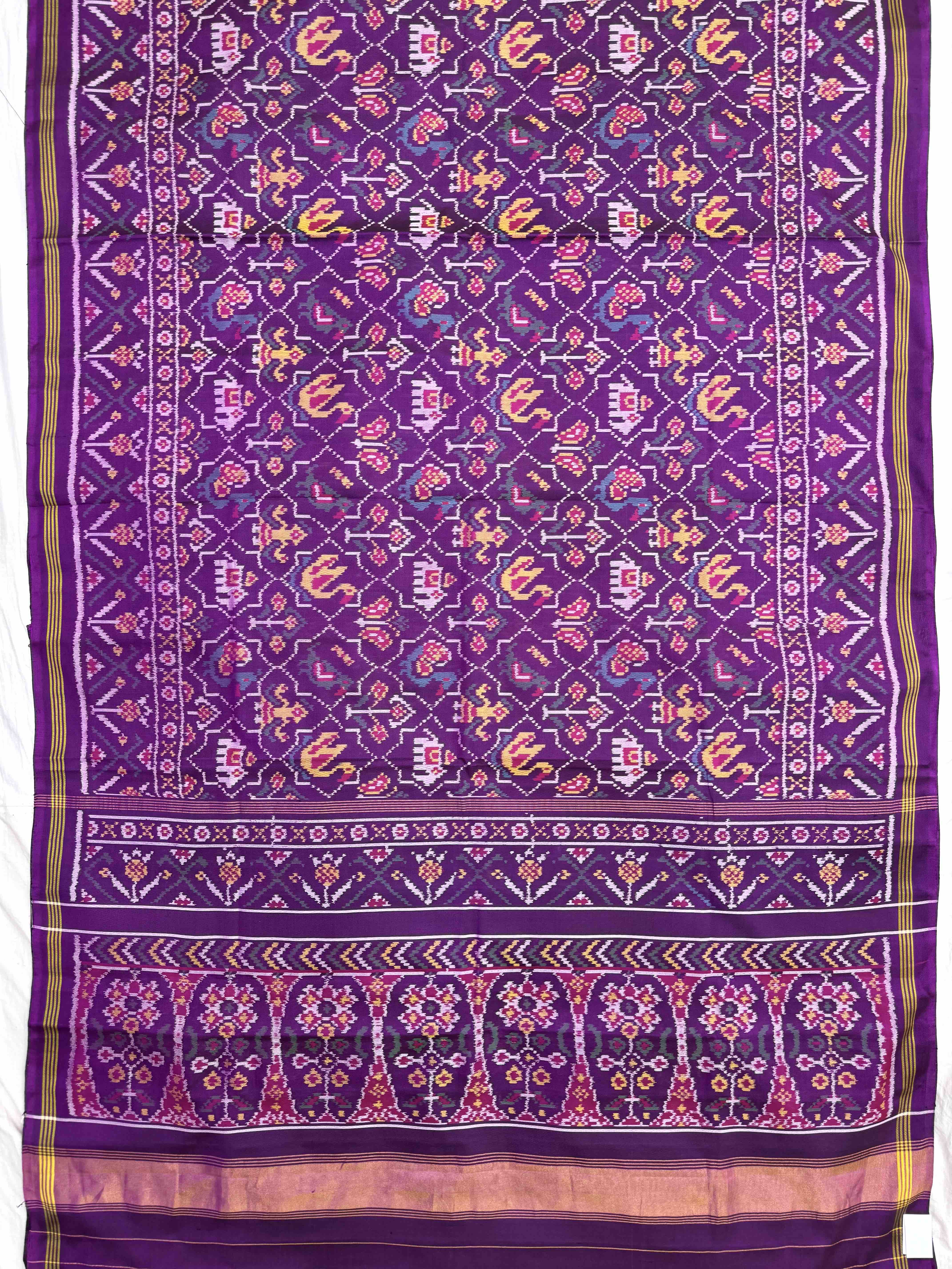 Purple Small Small Narikunj Single Ikat Patan Patola Saree