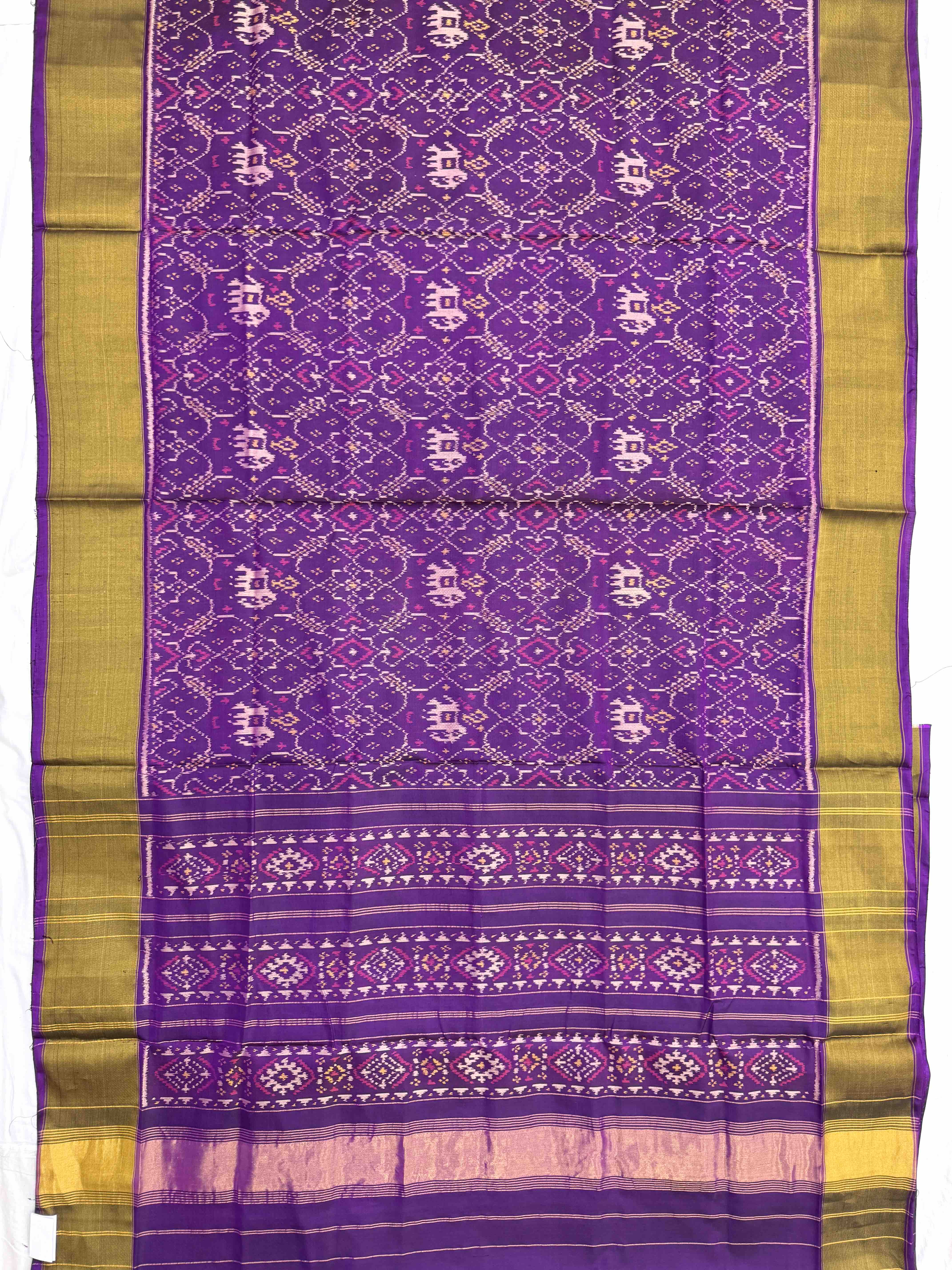 Purple Manekchowk Elephant Rajkot Patola Saree