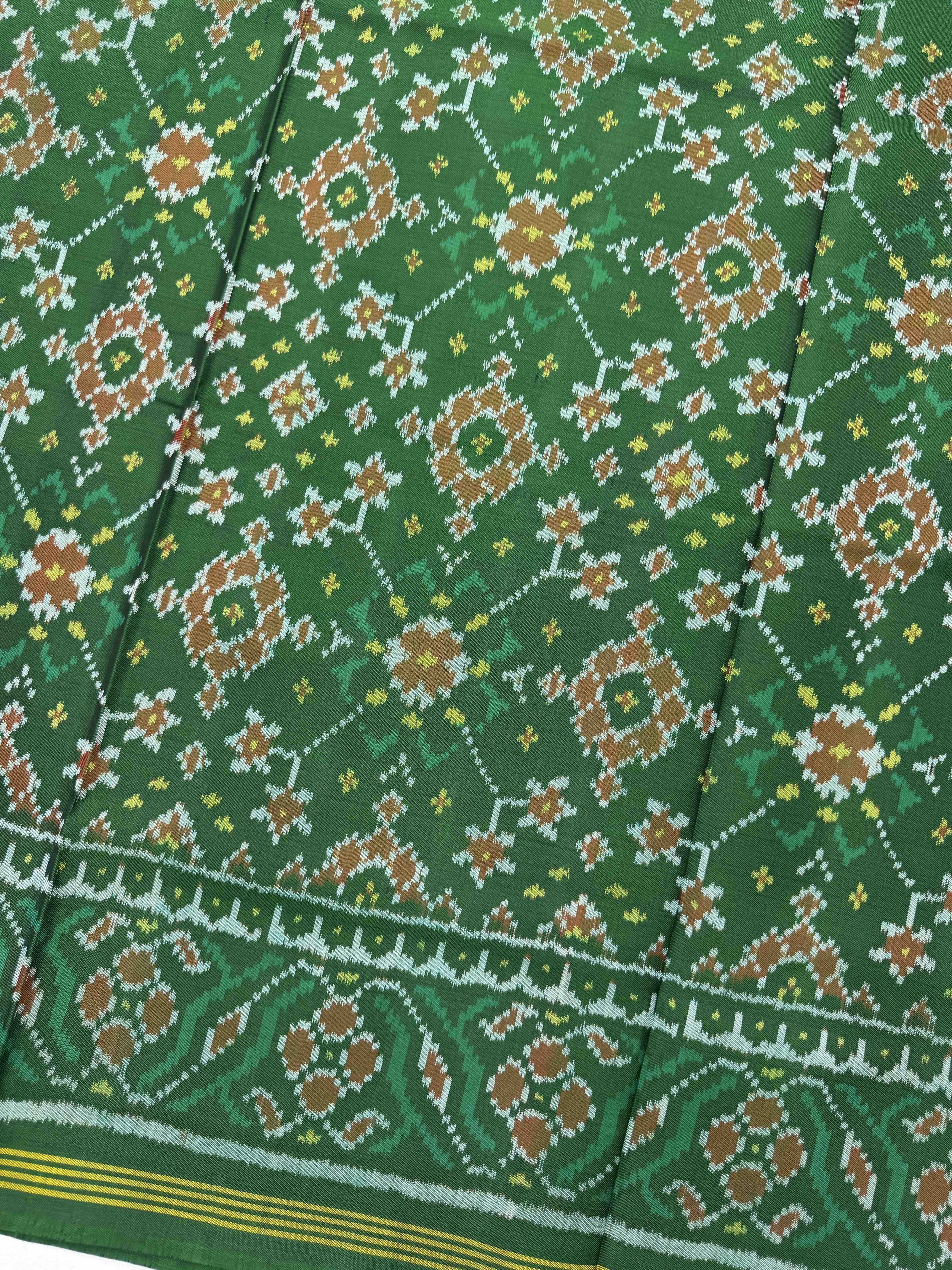Green Navratan Single Ikat Patan Patola Saree