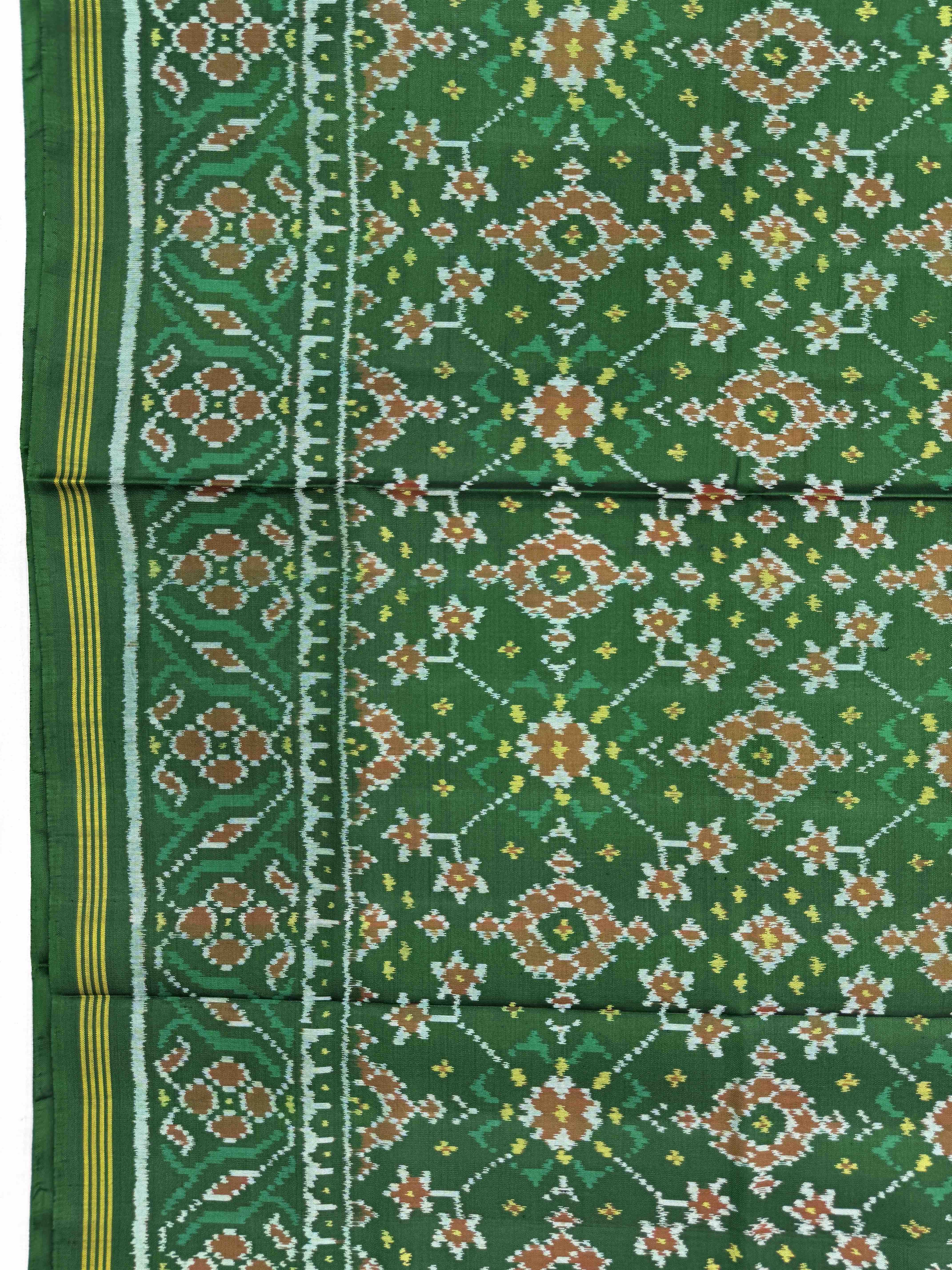 Green Navratan Single Ikat Patan Patola Saree