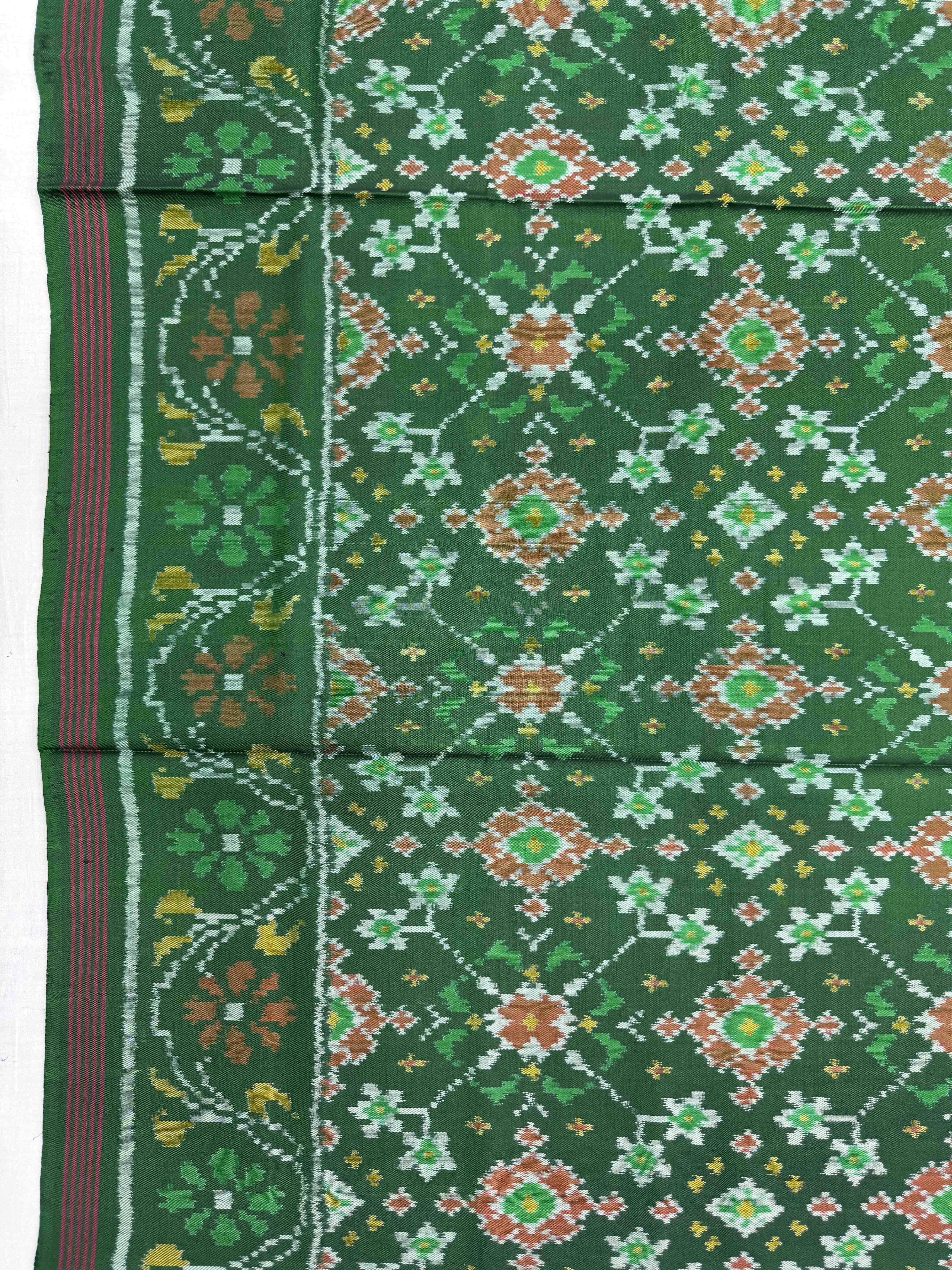 Green Navratan Single Ikat Patan Patola Saree