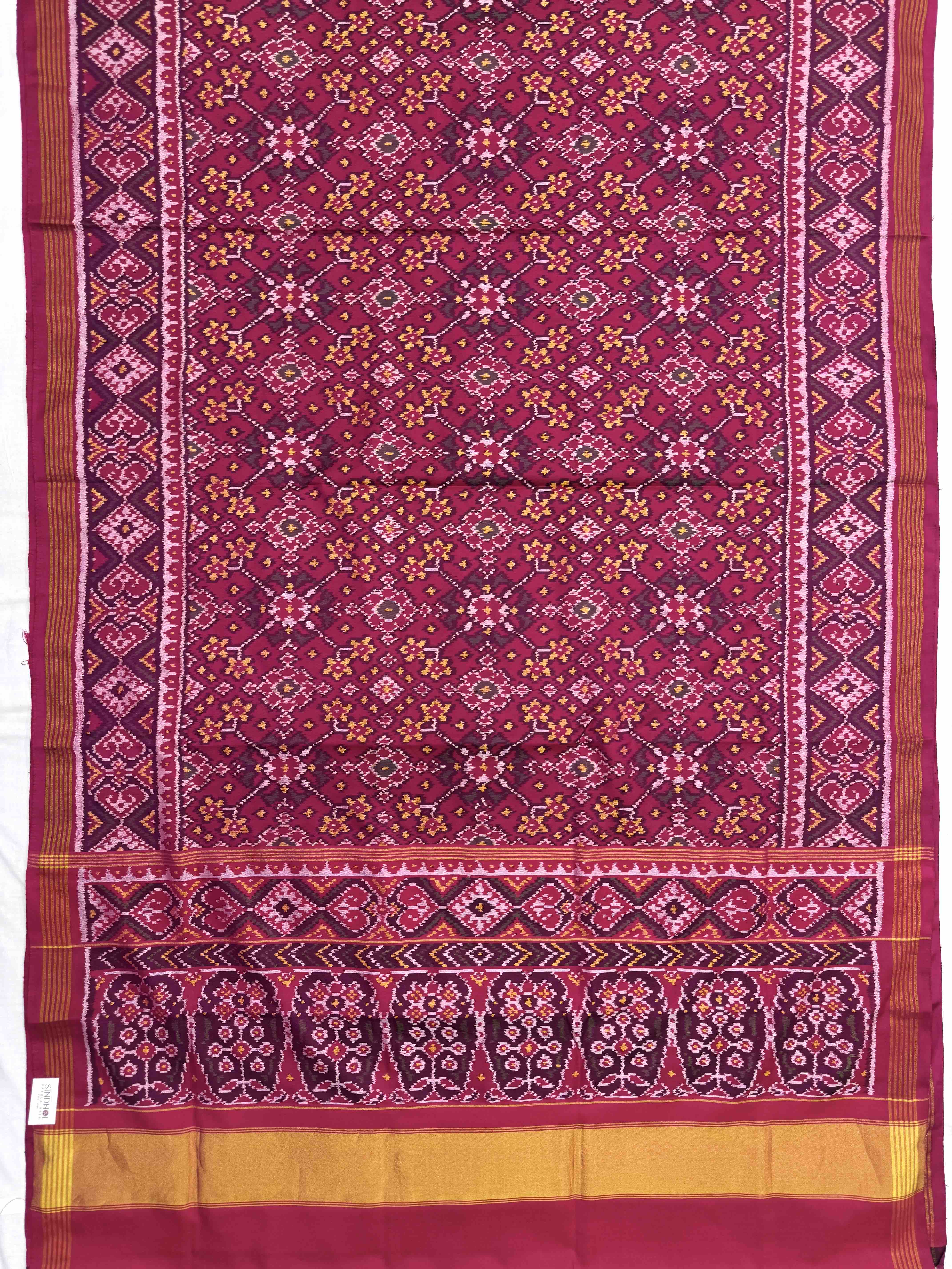 Pink Navratan Single Ikat Patan Patola Saree