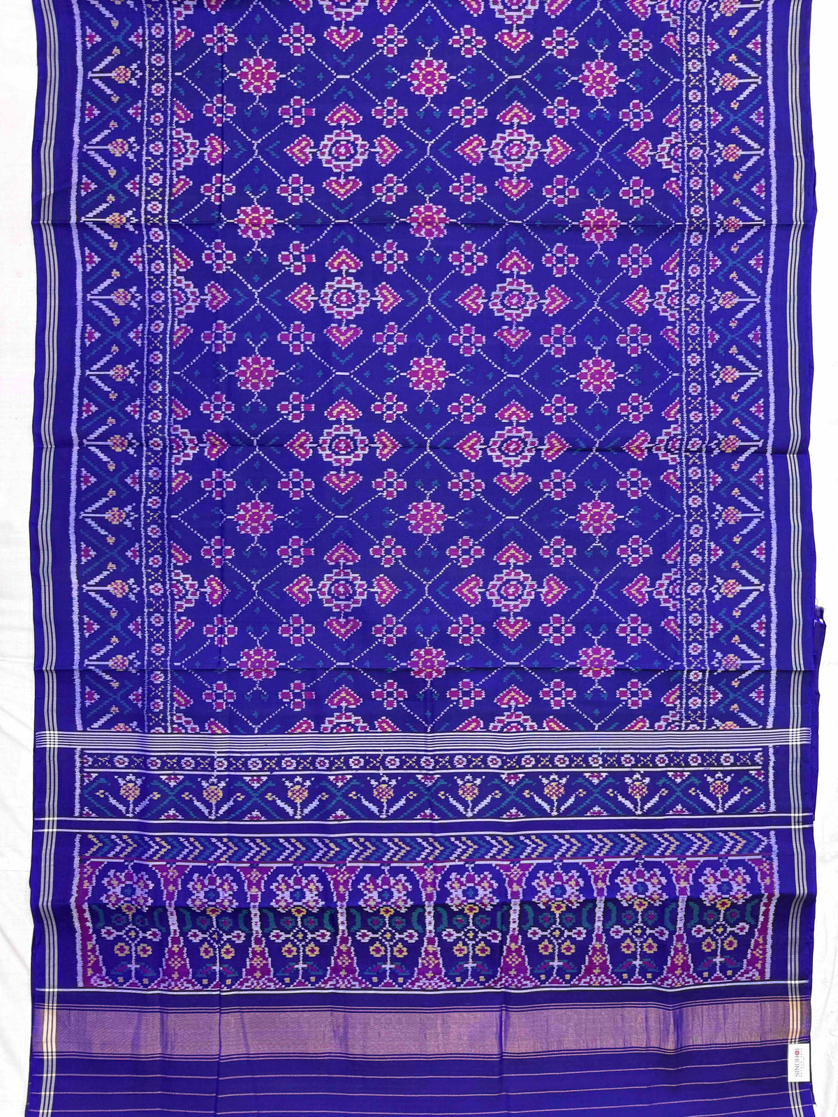 Blue Manekchowk Single Ikat Patan Patola Saree