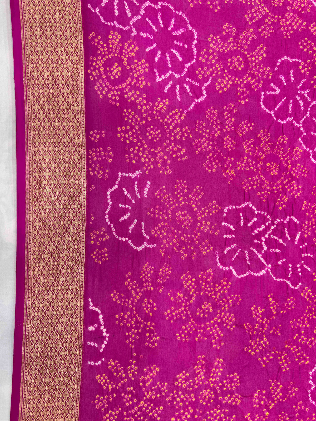 Pink Banarasi Georgette Bandhani Saree