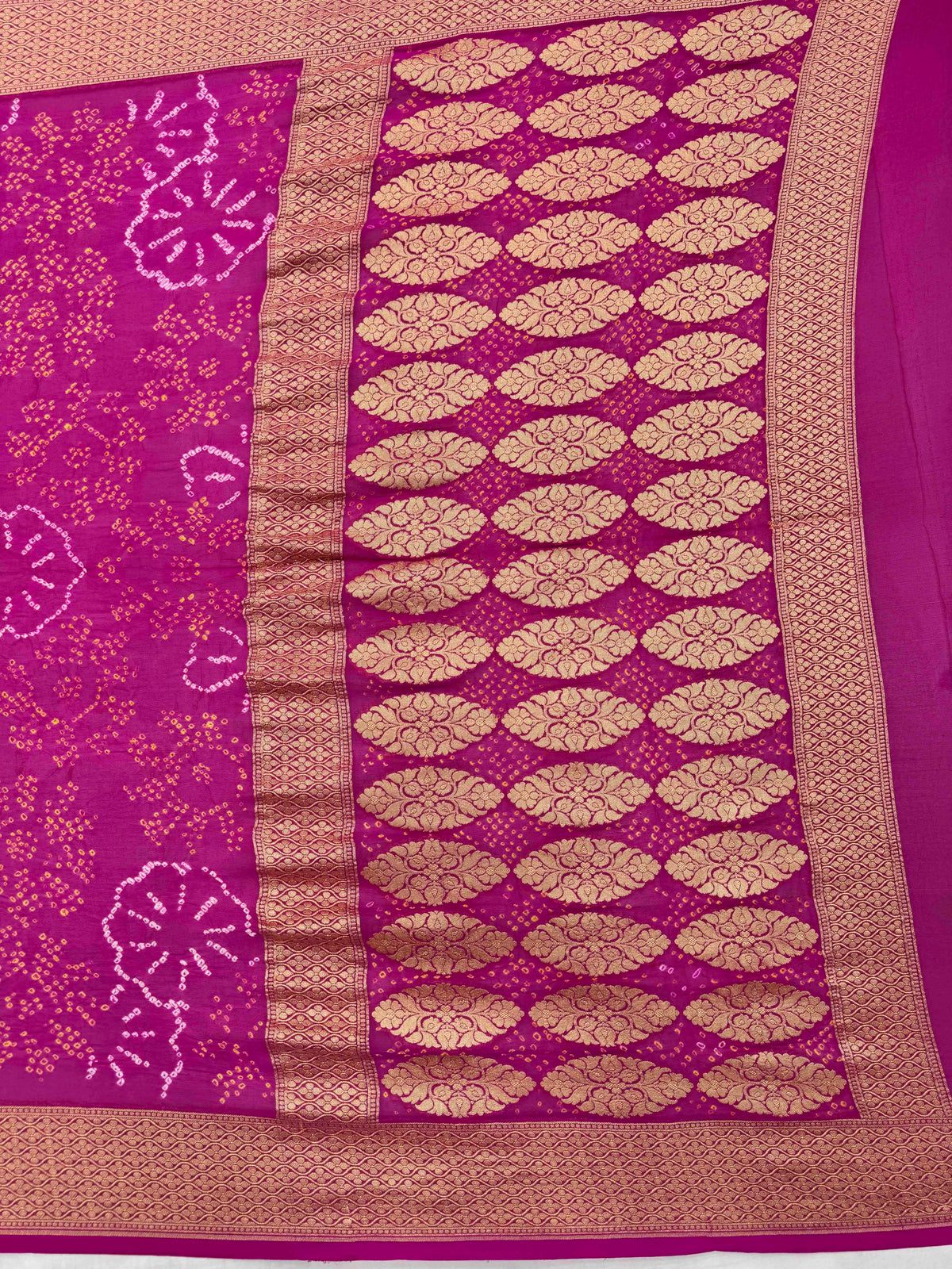 Pink Banarasi Georgette Bandhani Saree