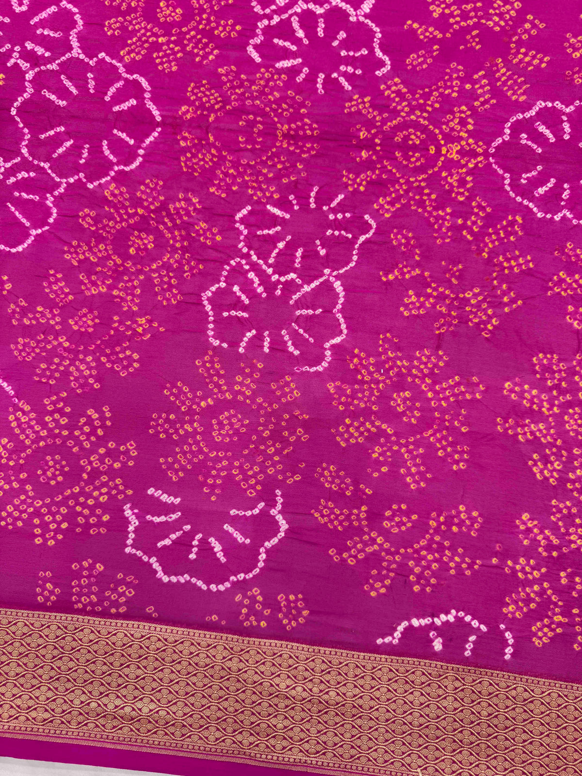 Pink Banarasi Georgette Bandhani Saree