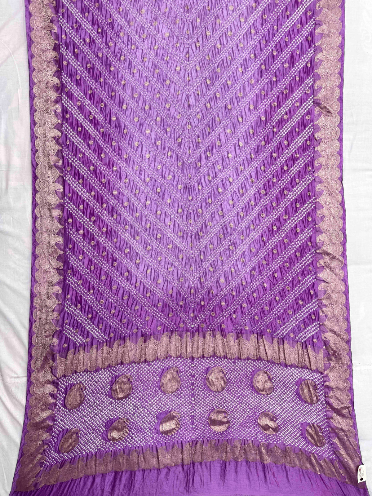 Purple Shaded Katan Silk Bandhani Saree