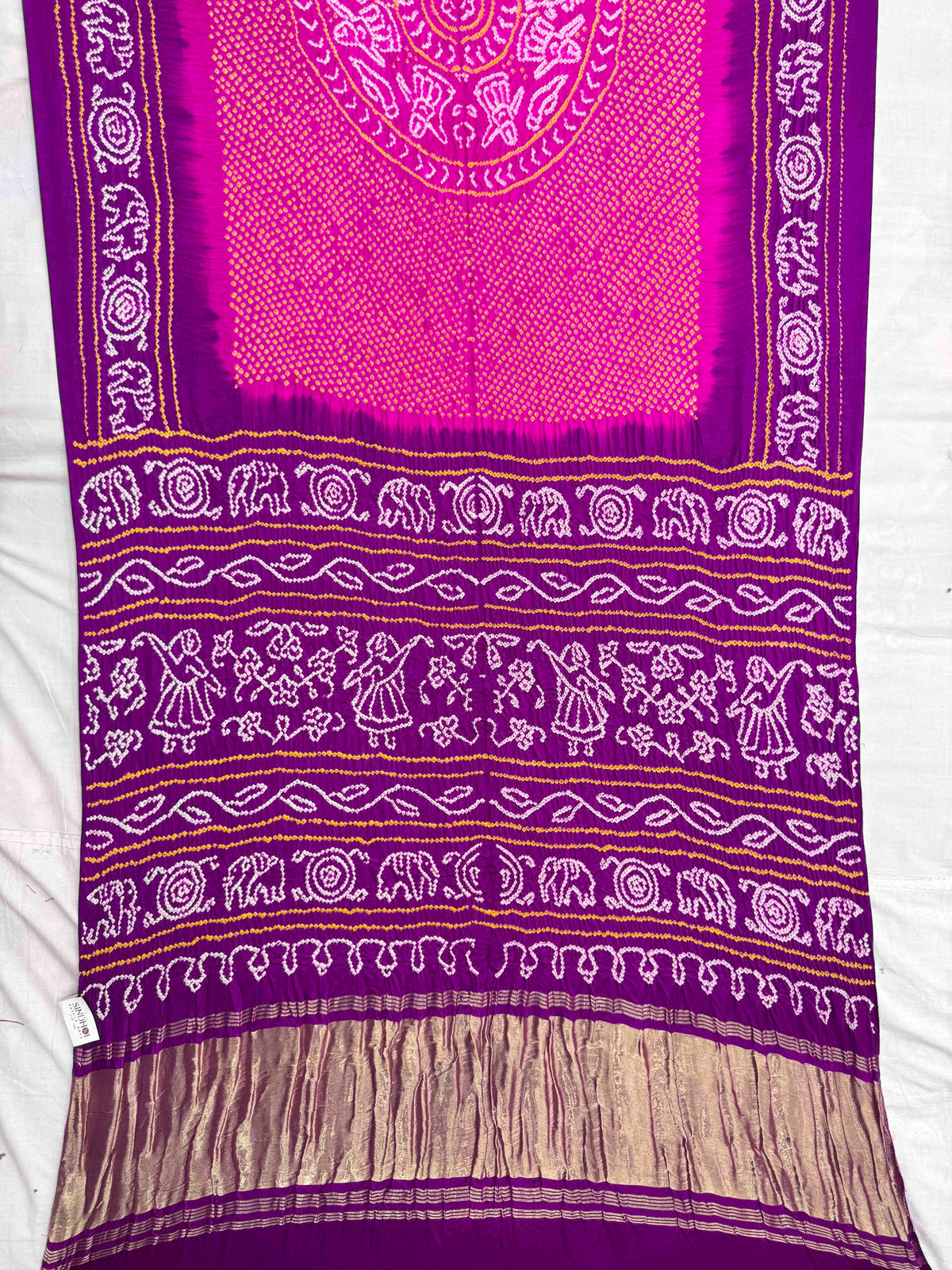 Purple & Pink Gajji Bandhani Saree