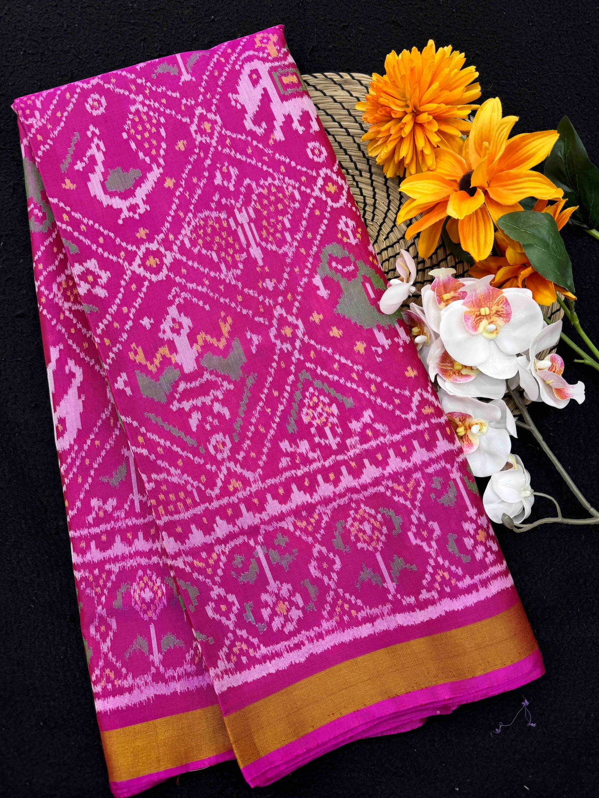 Pink Narikunj Rajkot Patola Saree