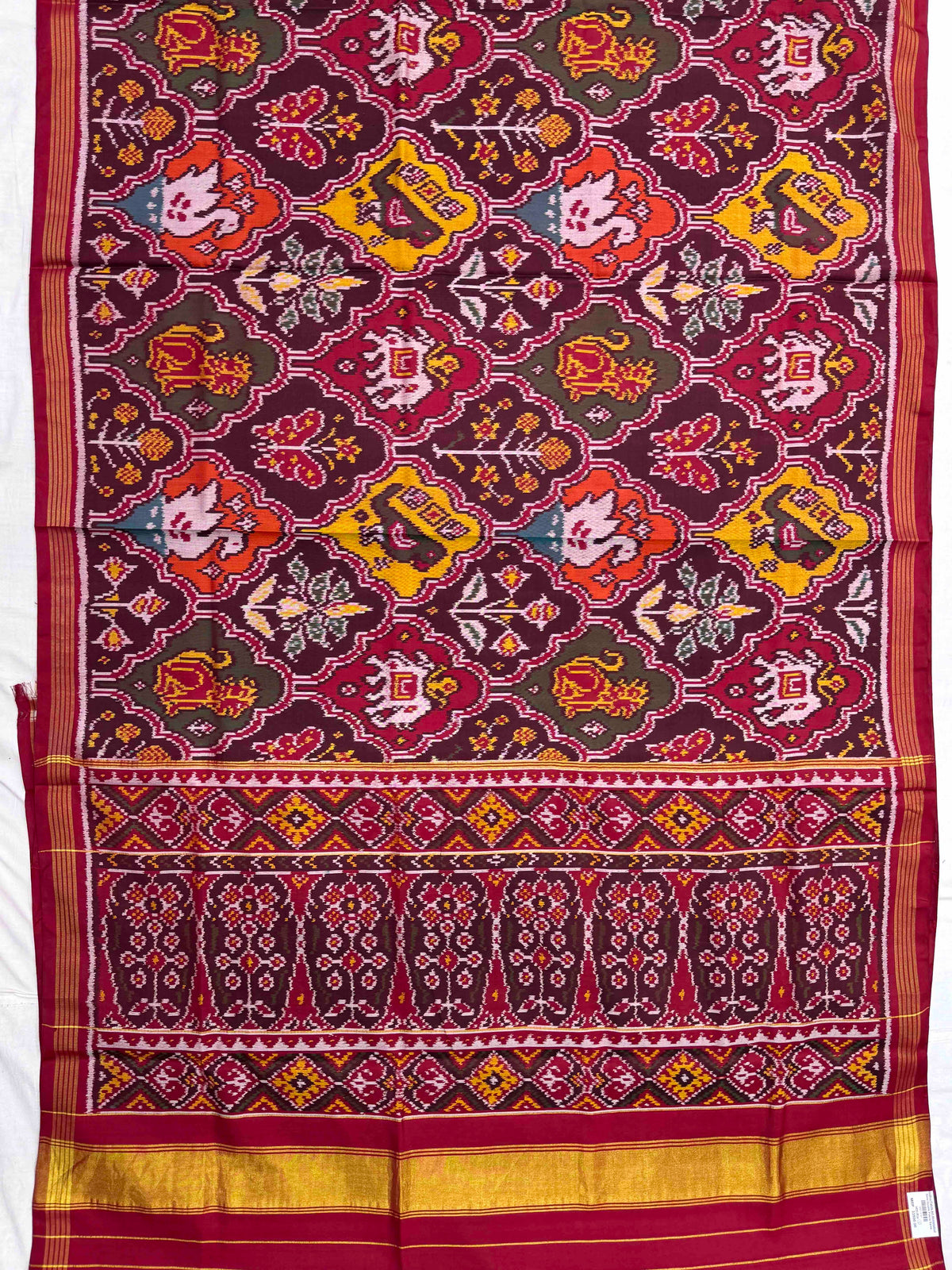 Red & Multicolor Fancy Narikunj Single Ikat Patan Patola Saree