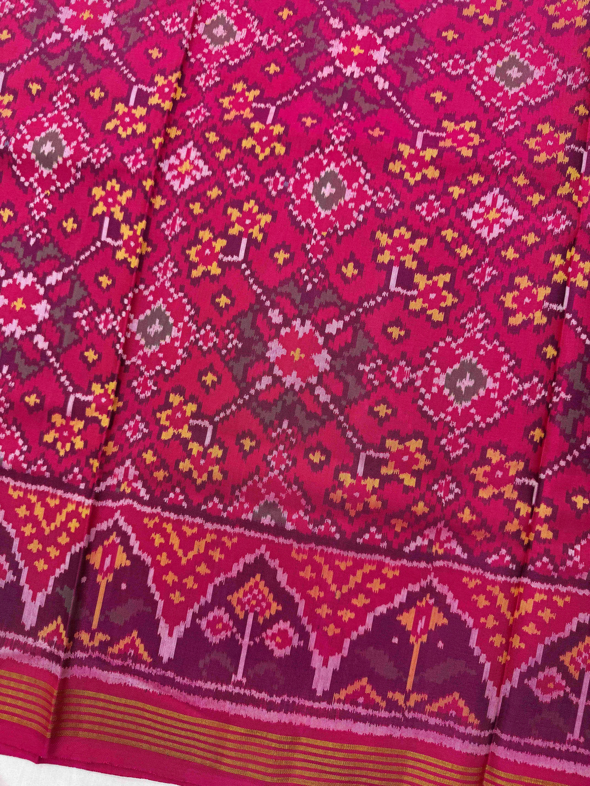 Pink Navratan Single Ikat Patan Patola Saree