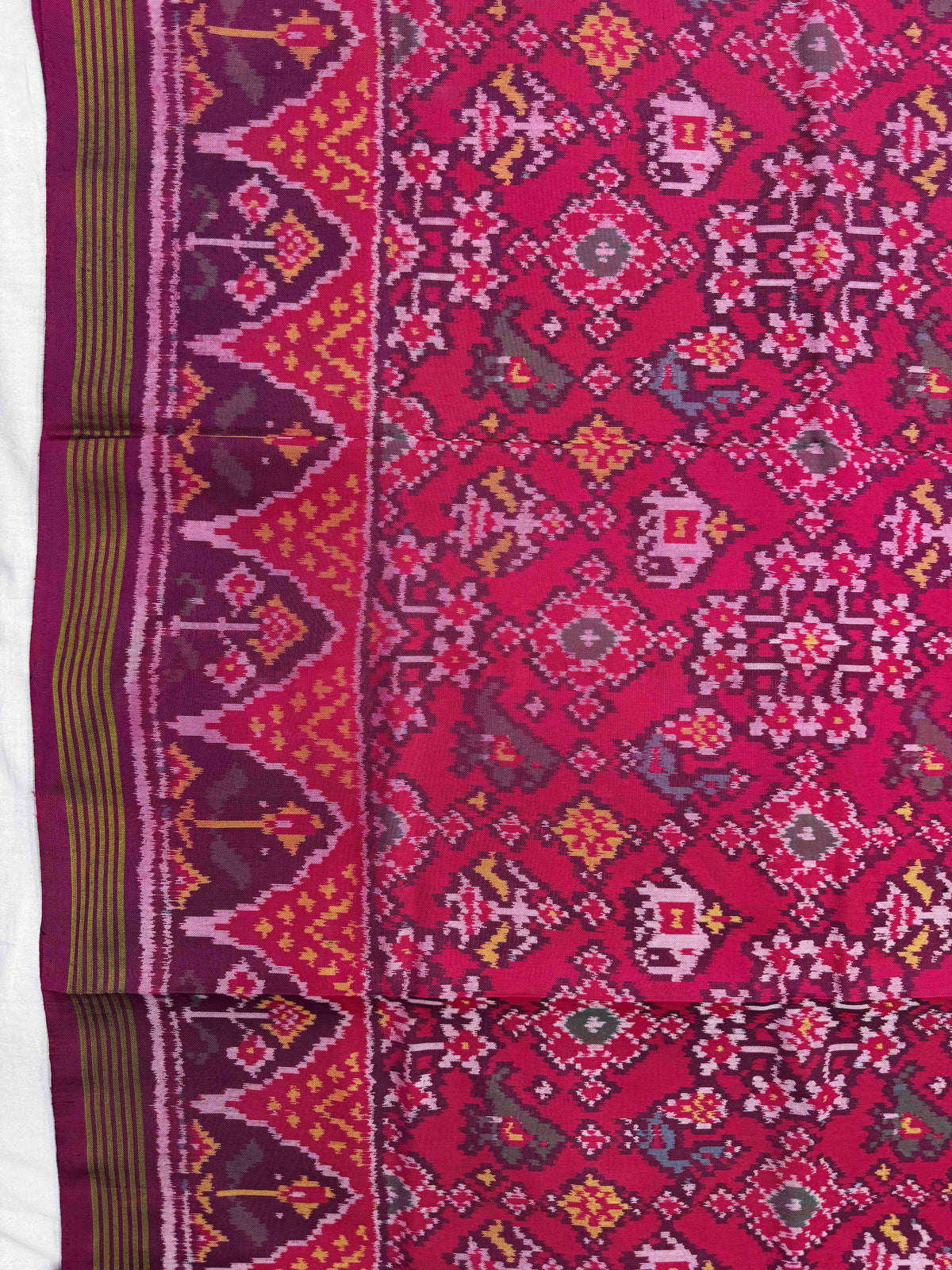 Purple & Pink Navratan Narikunj Single Ikat Patan Patola Saree