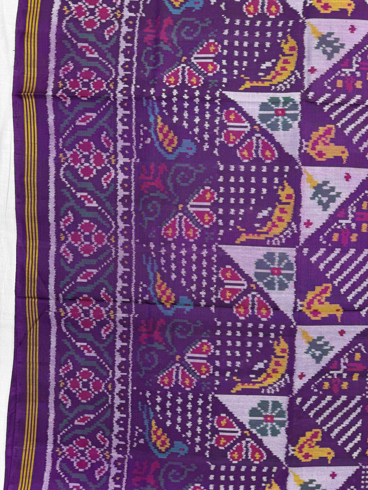 Purple Narikunj Fancy Single Ikat Patan Patola Saree
