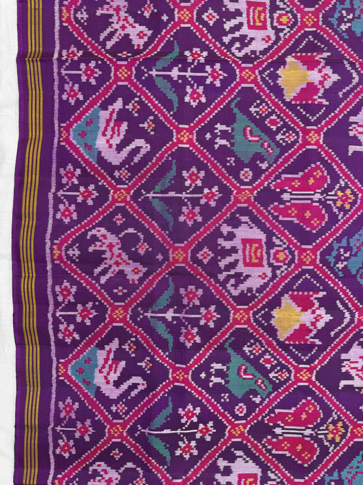 Purple Narikunj Single Ikat Patan Patola Saree