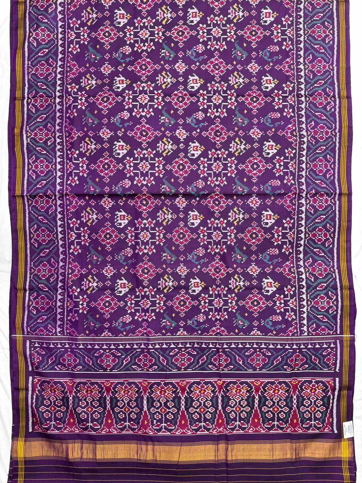 Purple Navratan Narikunj Single Ikat Patan Patola Saree