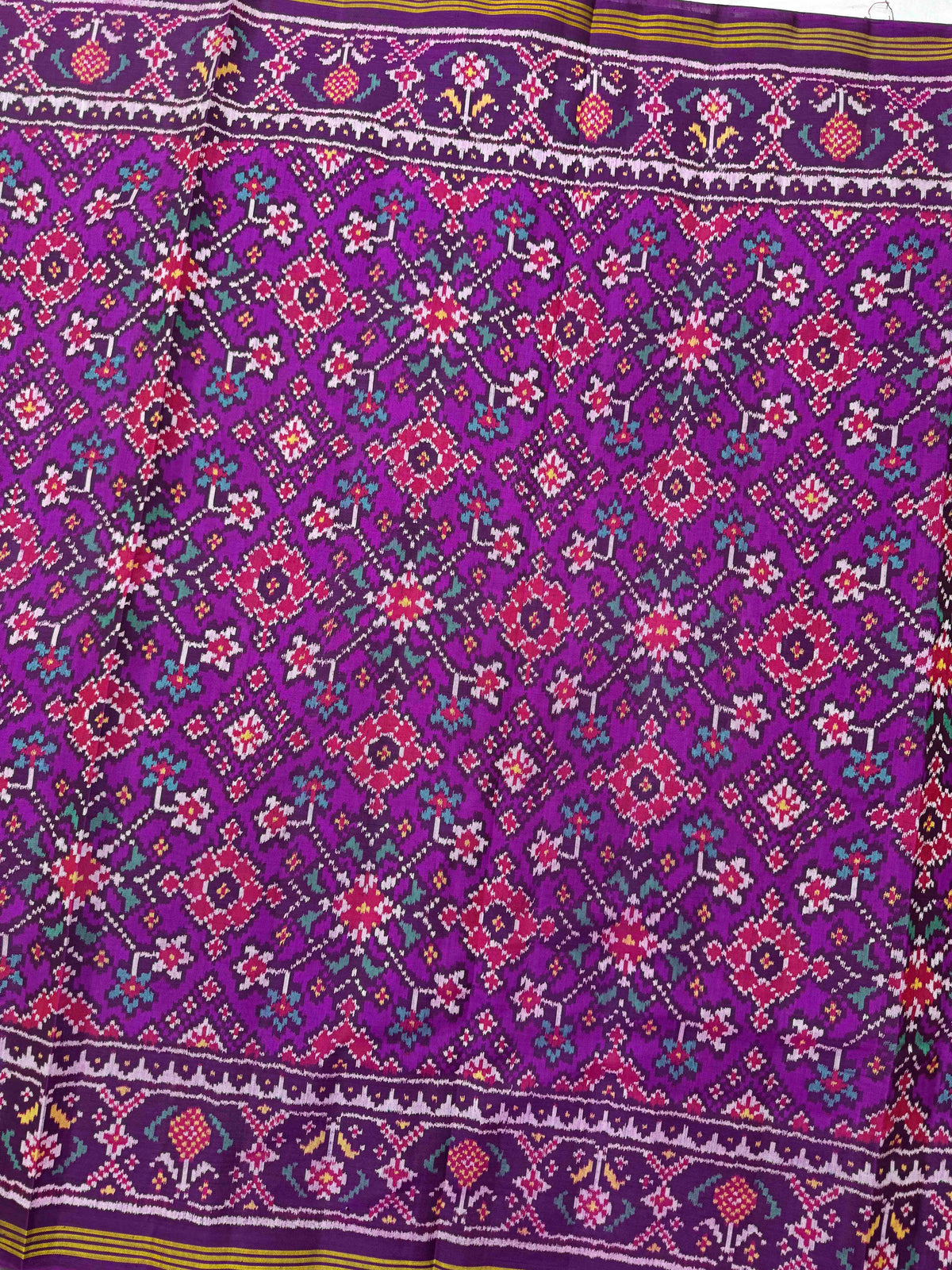 Purple Navratan Single Ikat Patan Patola Saree