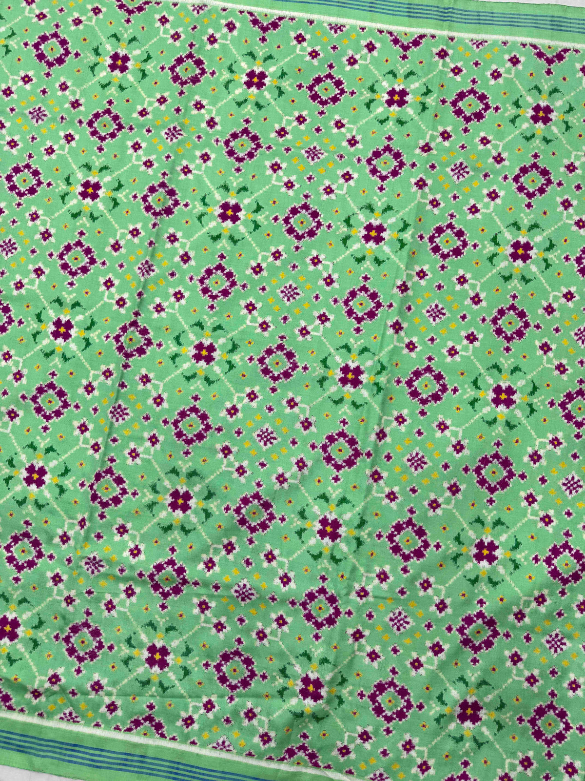 Mint Green Navratan Double Ikat Patan Patola Saree