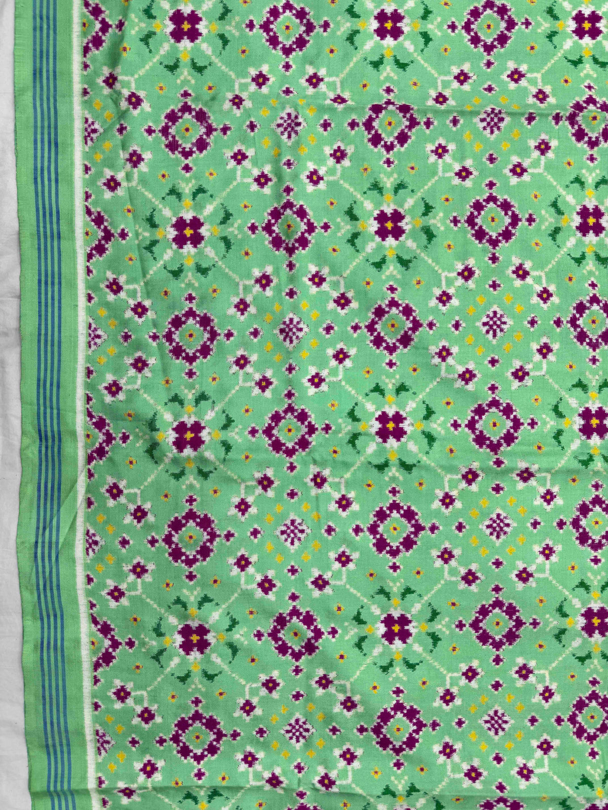 Mint Green Navratan Double Ikat Patan Patola Saree