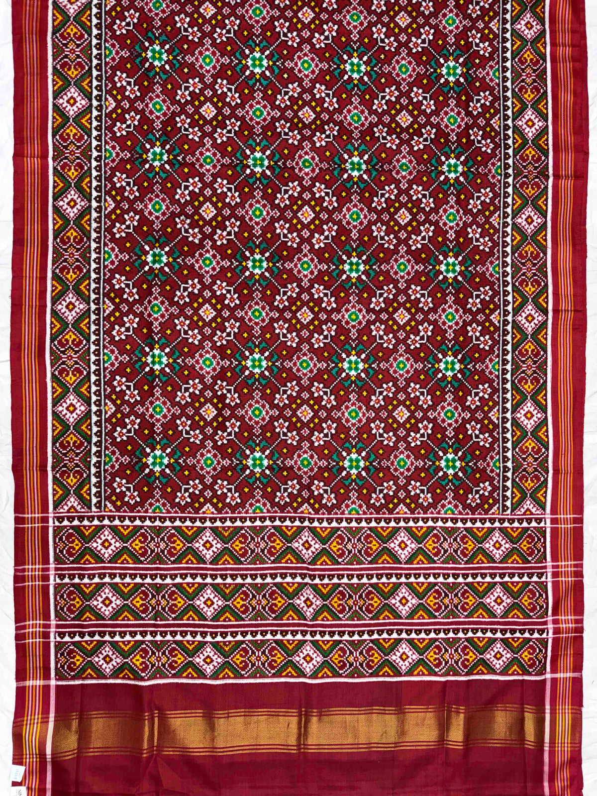 Red Navratan Double Ikat Patan Patola Saree