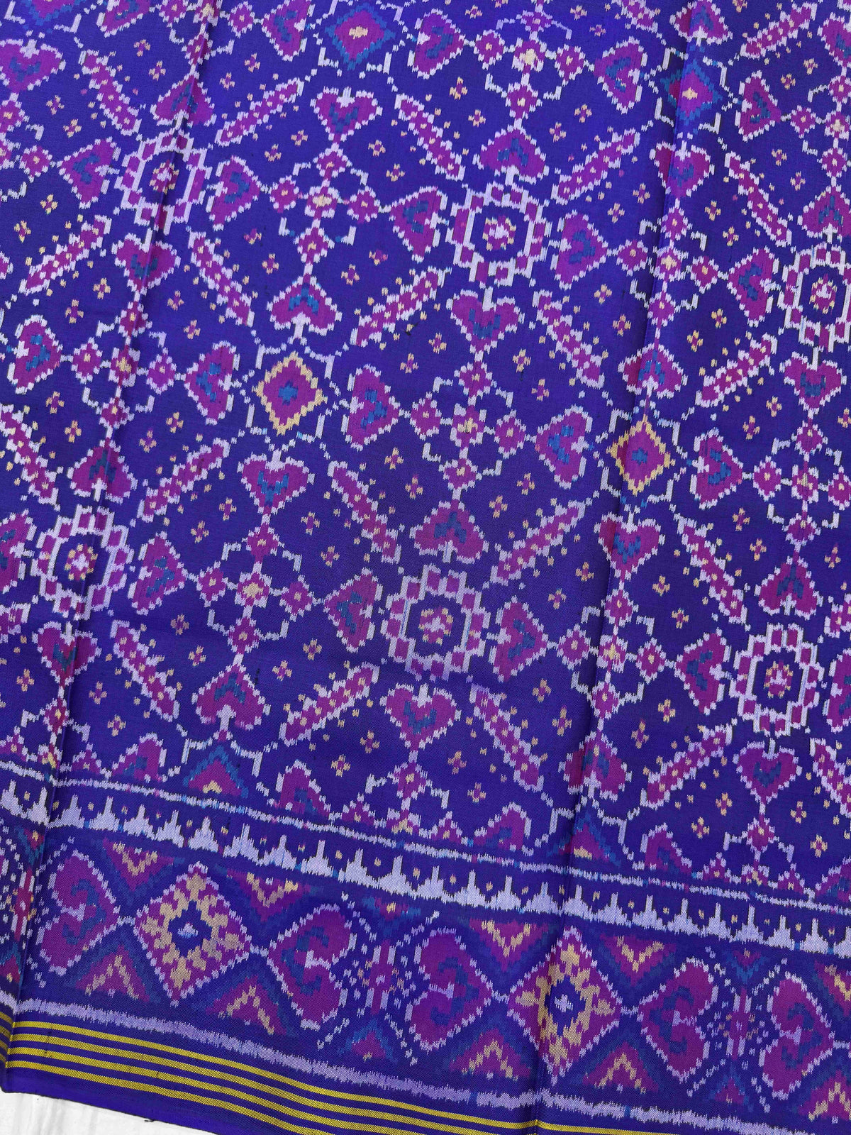 Blue Manekchowk Single Ikat Patan Patola Saree