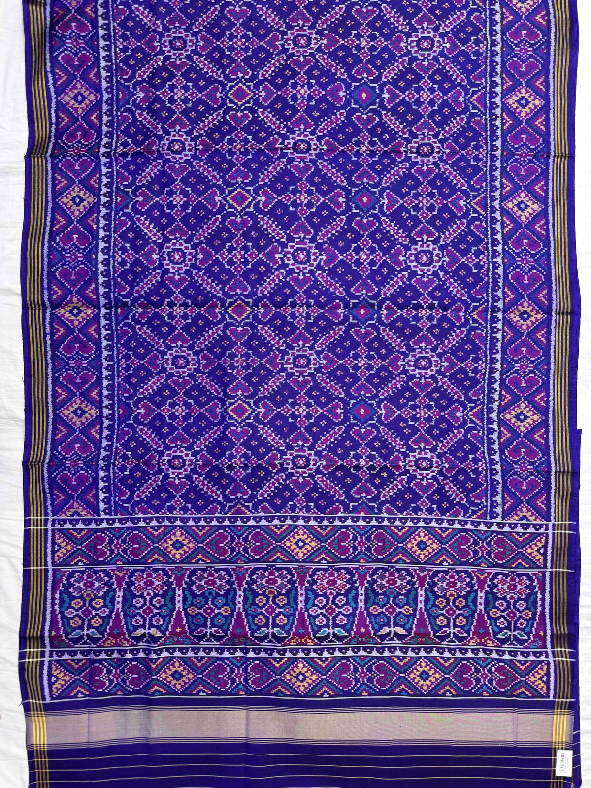 Blue Manekchowk Single Ikat Patan Patola Saree
