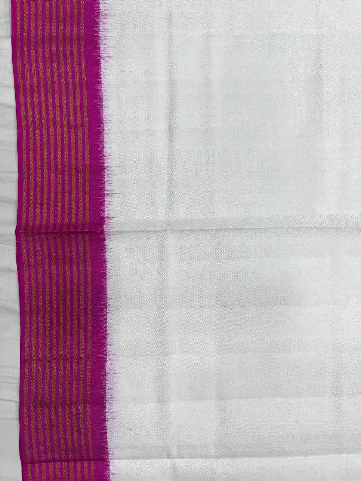 Pink & White Plain with Multicolor Pallu Single Ikat Patan Patola Saree