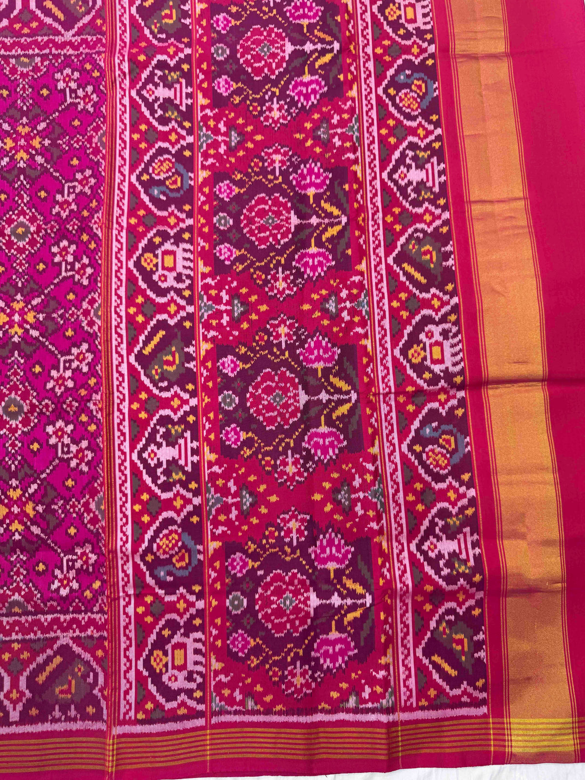 Pink Navratan Single Ikat Patan Patola Saree