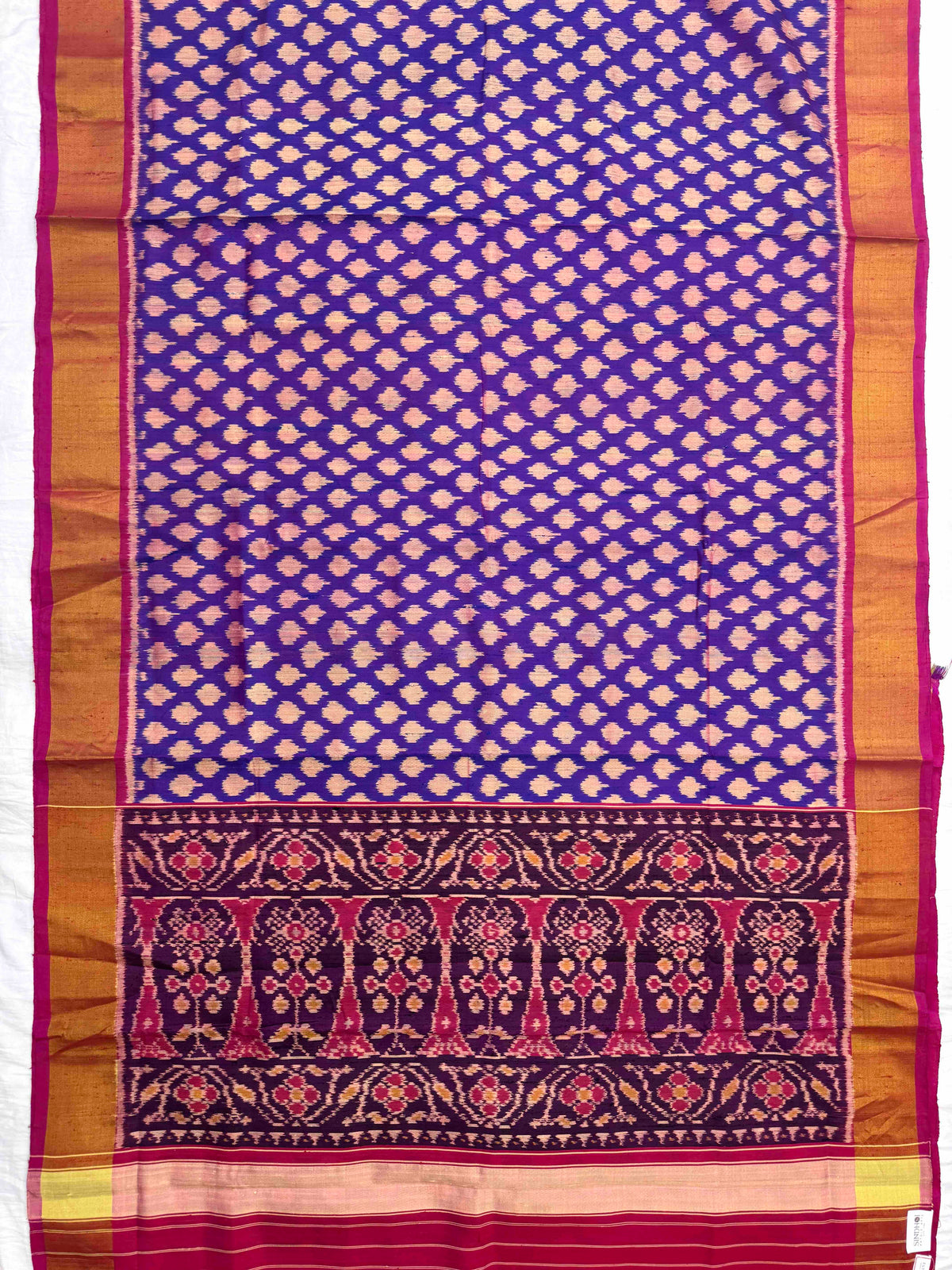 Pink & Purple Fancy Booty Raw Silk Rajkot Patola Saree