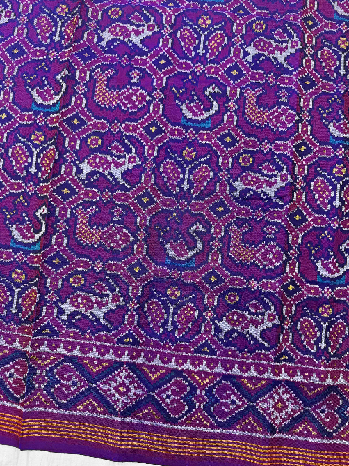 Purple Small Narikunj Single Ikat Patan Patola Saree