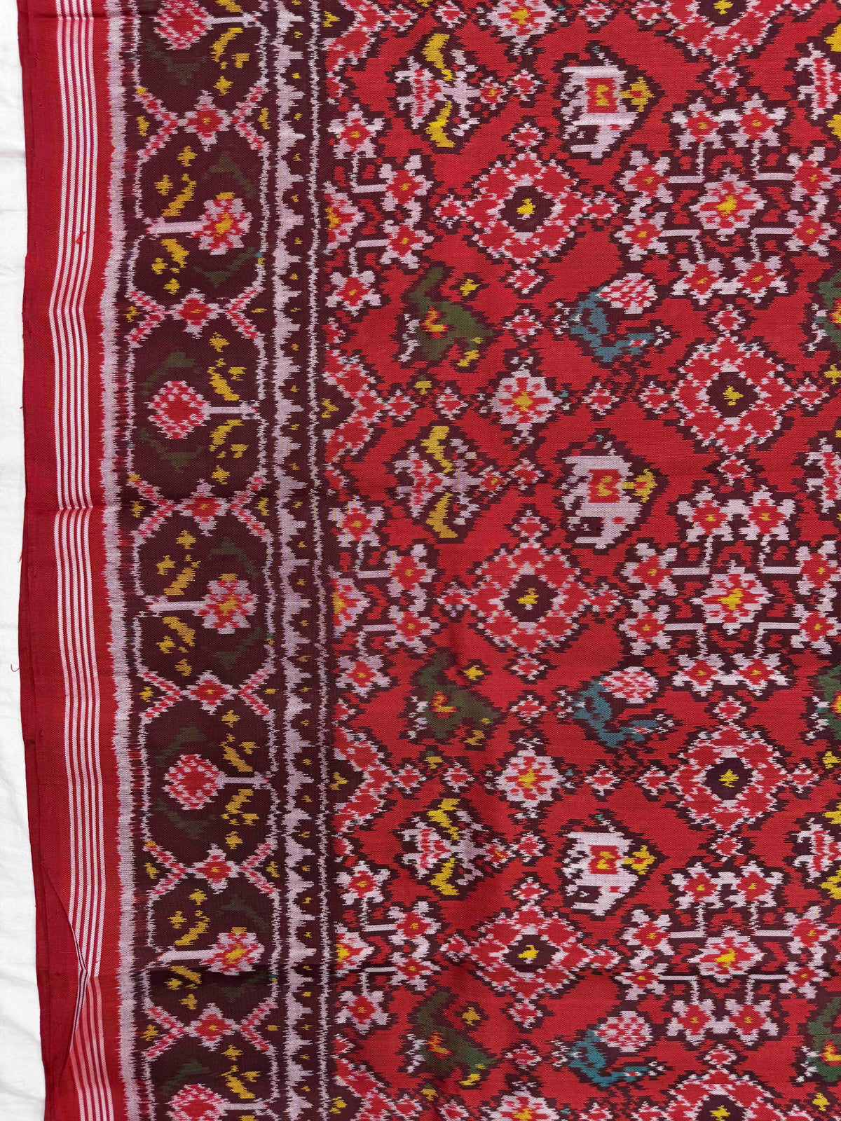 Red Navratan Narikunj Single Ikat Patan Patola Saree