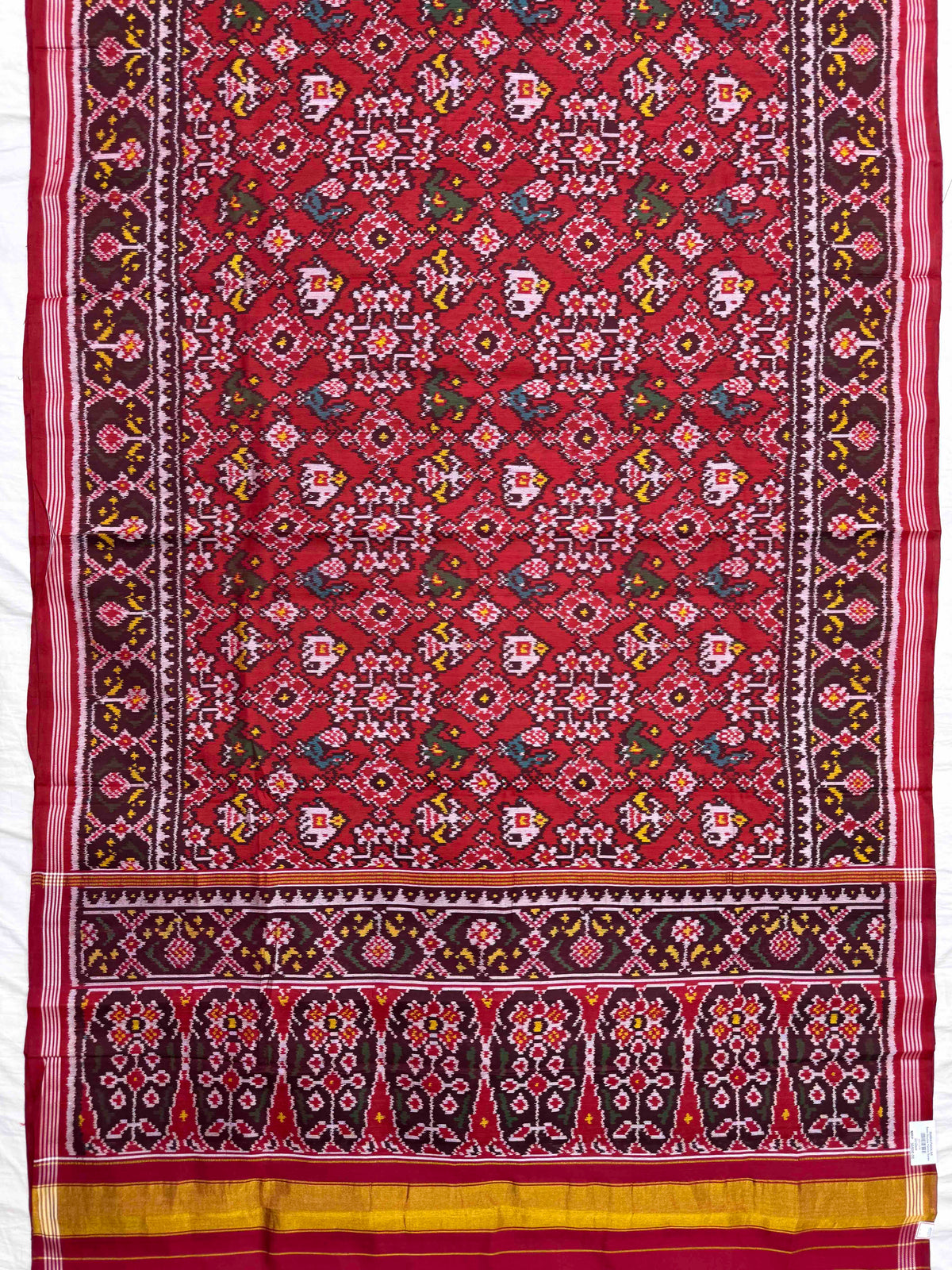Red Navratan Narikunj Single Ikat Patan Patola Saree