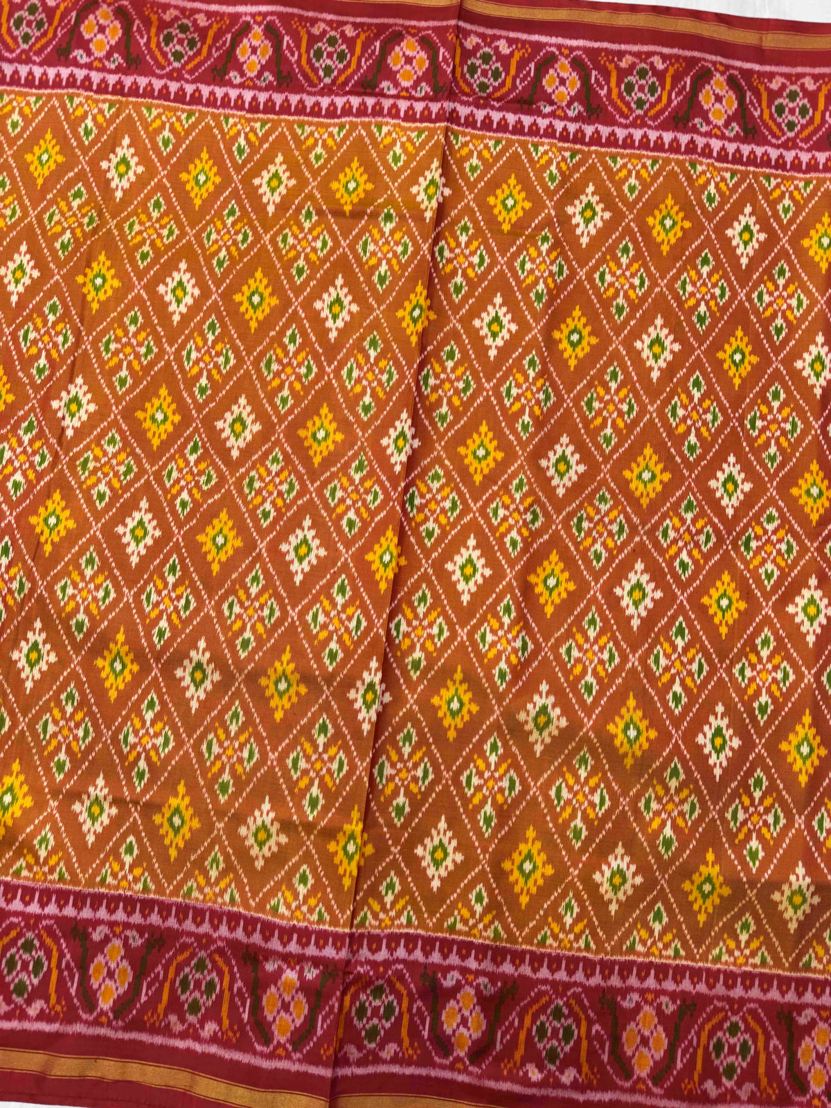 Red & Golden Panchanda Rajkot Patola Saree