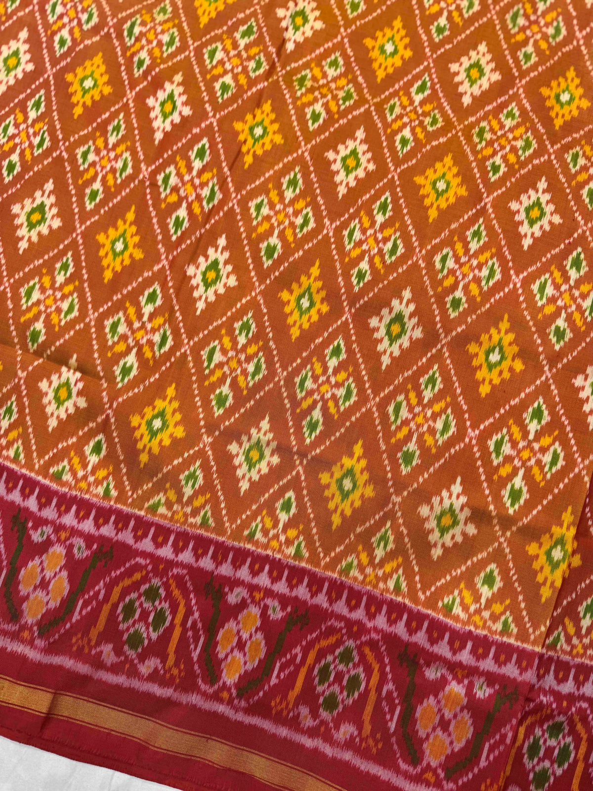 Red & Golden Panchanda Rajkot Patola Saree